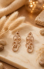 Interlocking Links Rose Gold Silver 925 Earrings