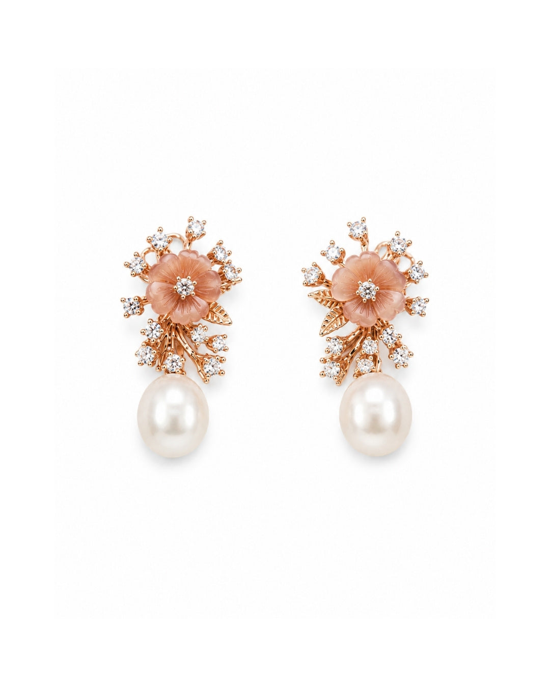 Blush Blossom Rose Gold Silver 925 Earrings