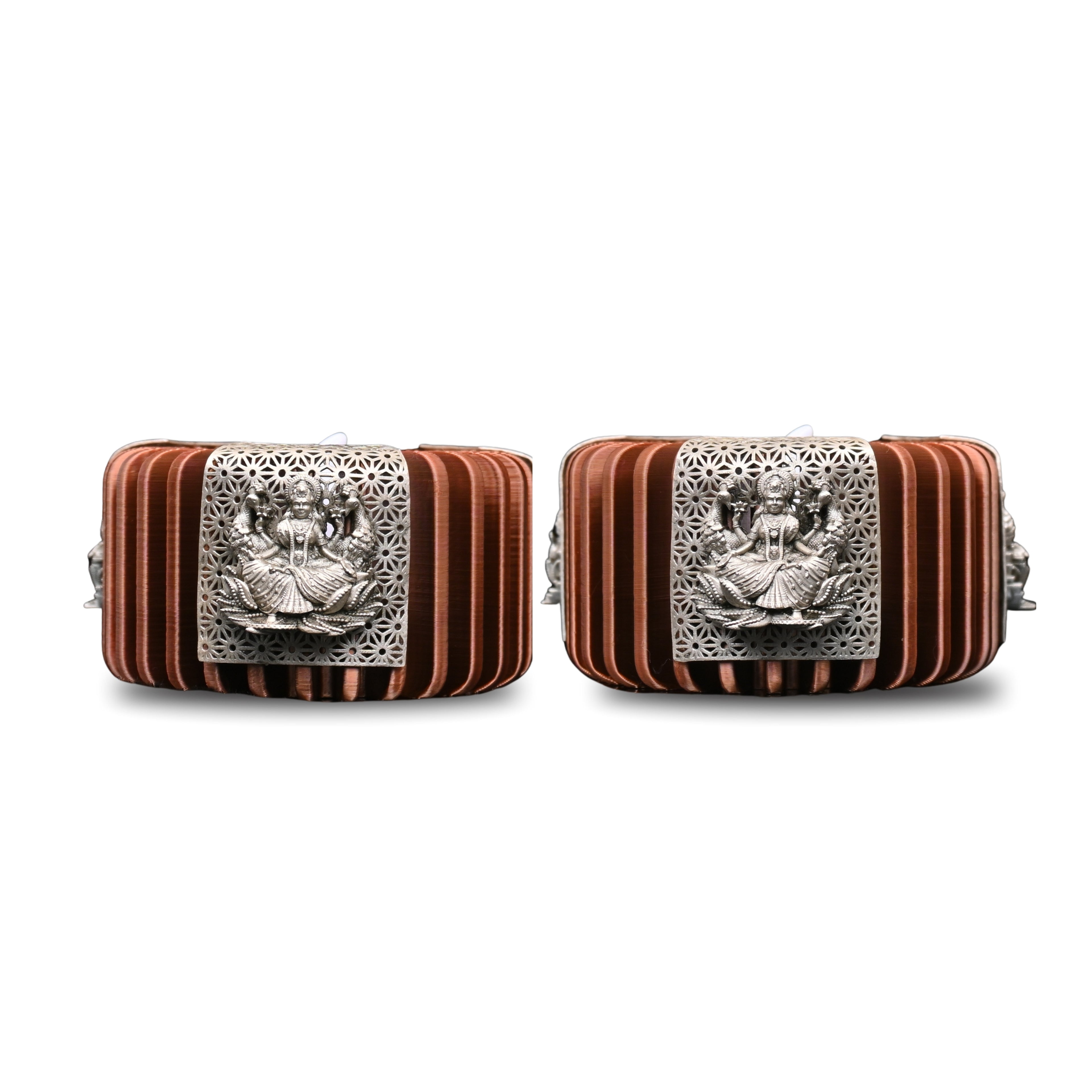 Goddess Lakshmi Pure Silver Lamp in Copper – Surya Edition Silver Diya (76g)