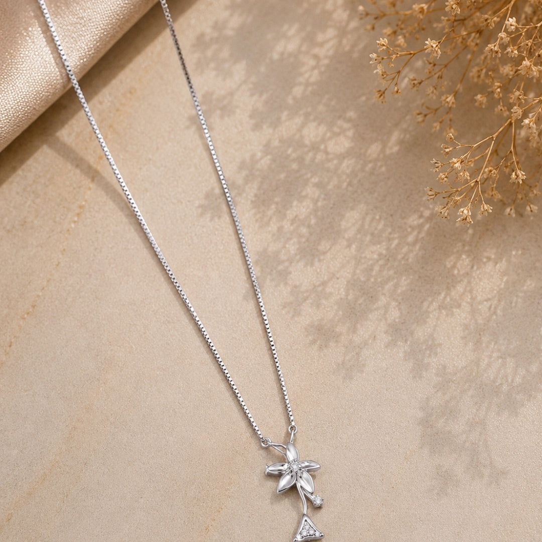 Botanical Drop Silver 925 Necklace
