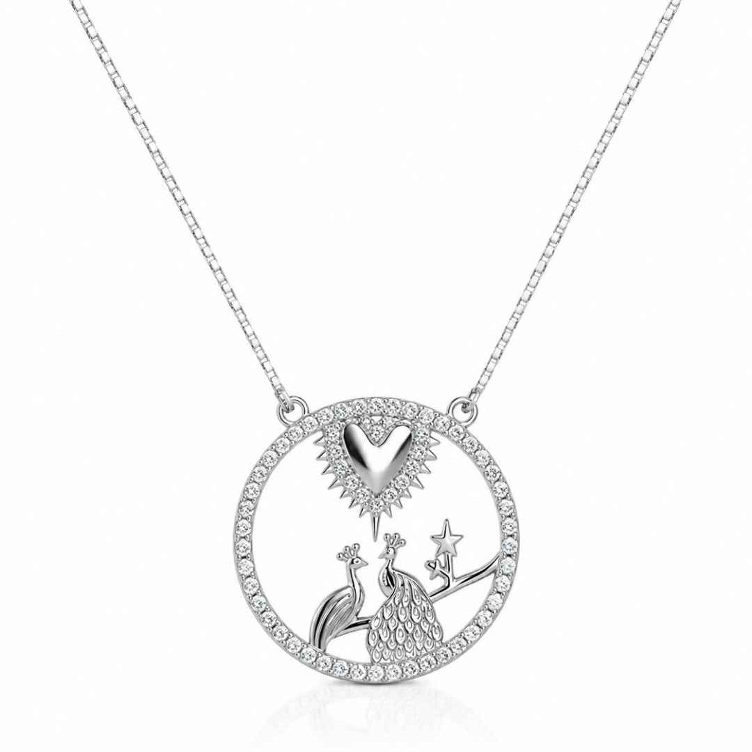Enchanted Peacock Silver 925 Necklace