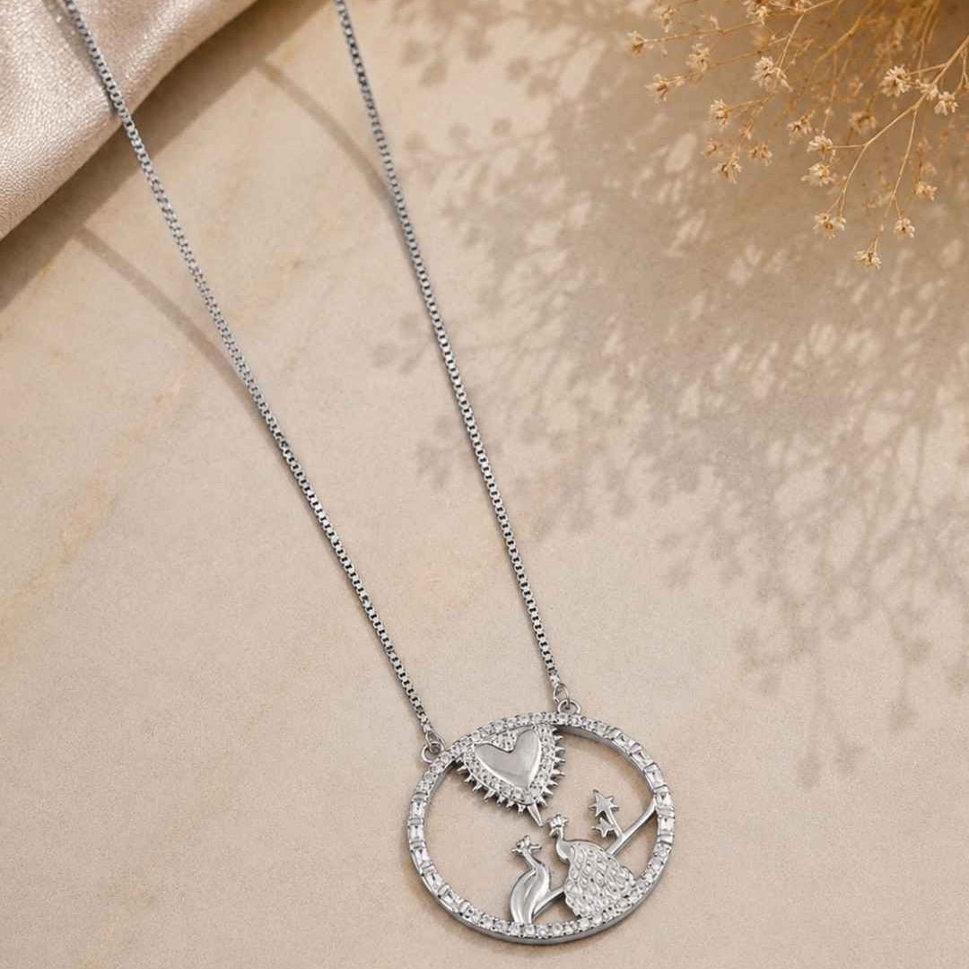 Enchanted Peacock Silver 925 Necklace