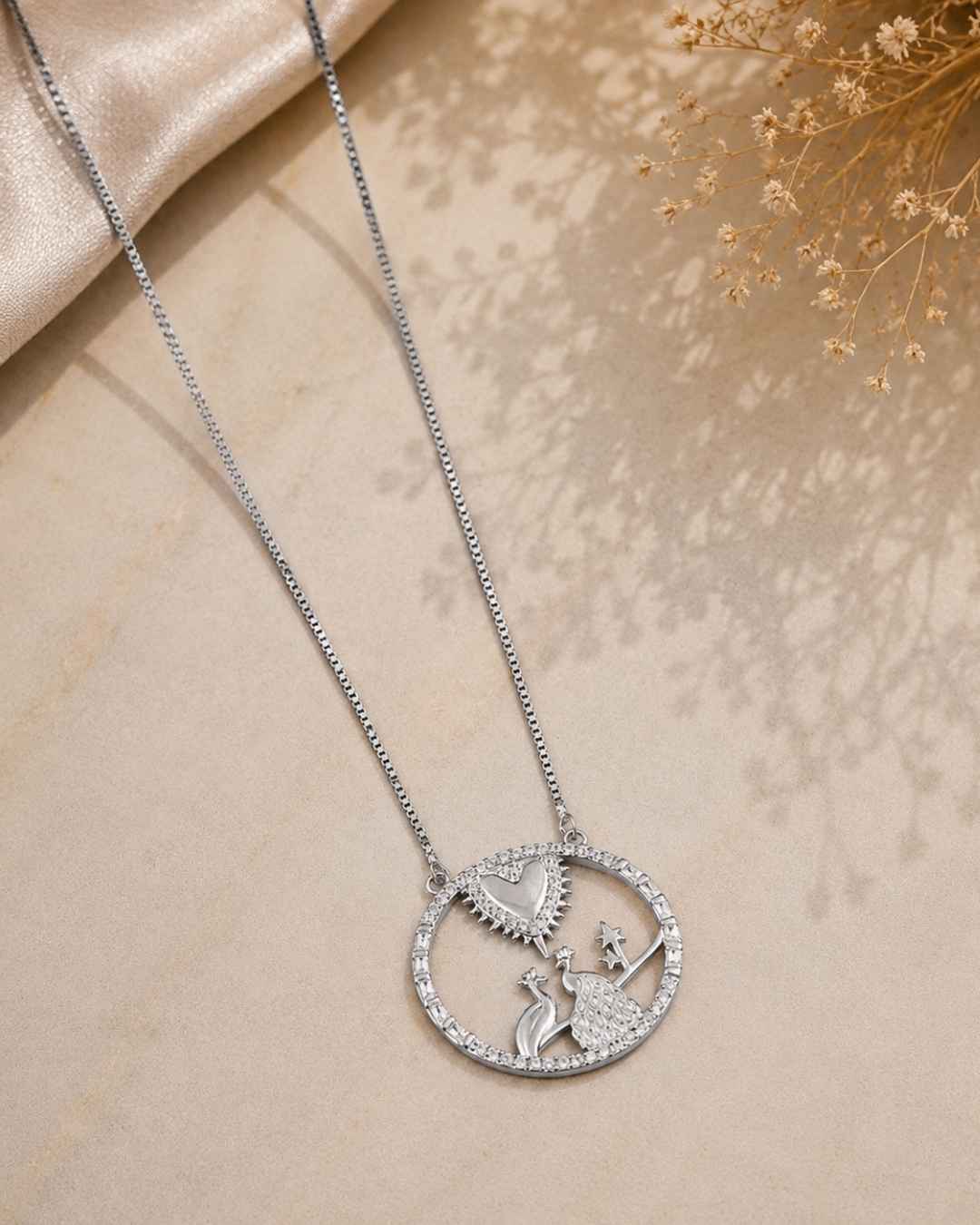 Enchanted Peacock Silver 925 Necklace