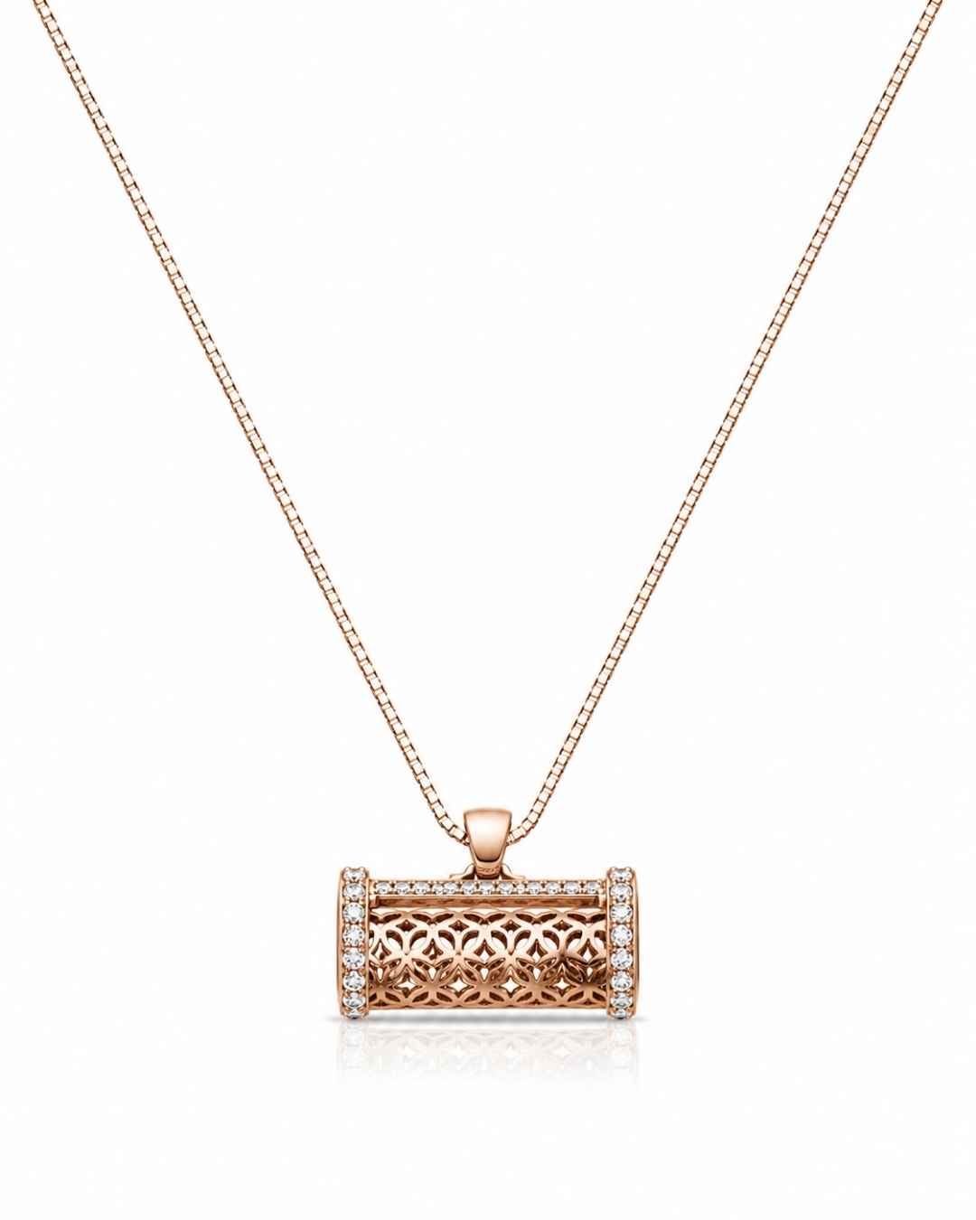Modern Cylinder Rose Gold Silver 925 Necklace