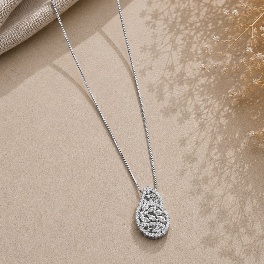 Filigree Teardrop Silver 925 Necklace