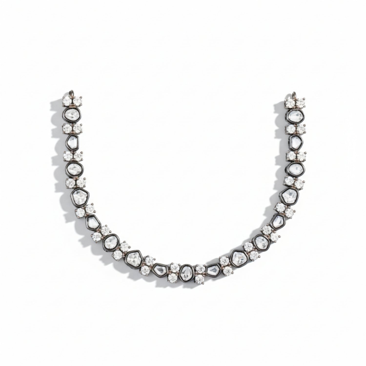 Kanakavallari Polki Necklace in Silver 925