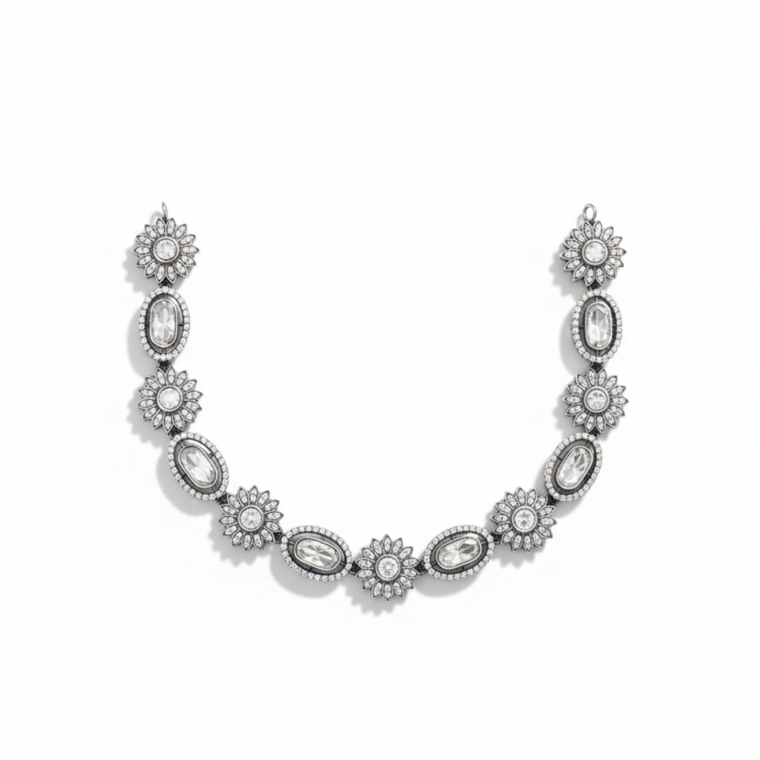 Suryakanthi Polki Necklace in Silver 925
