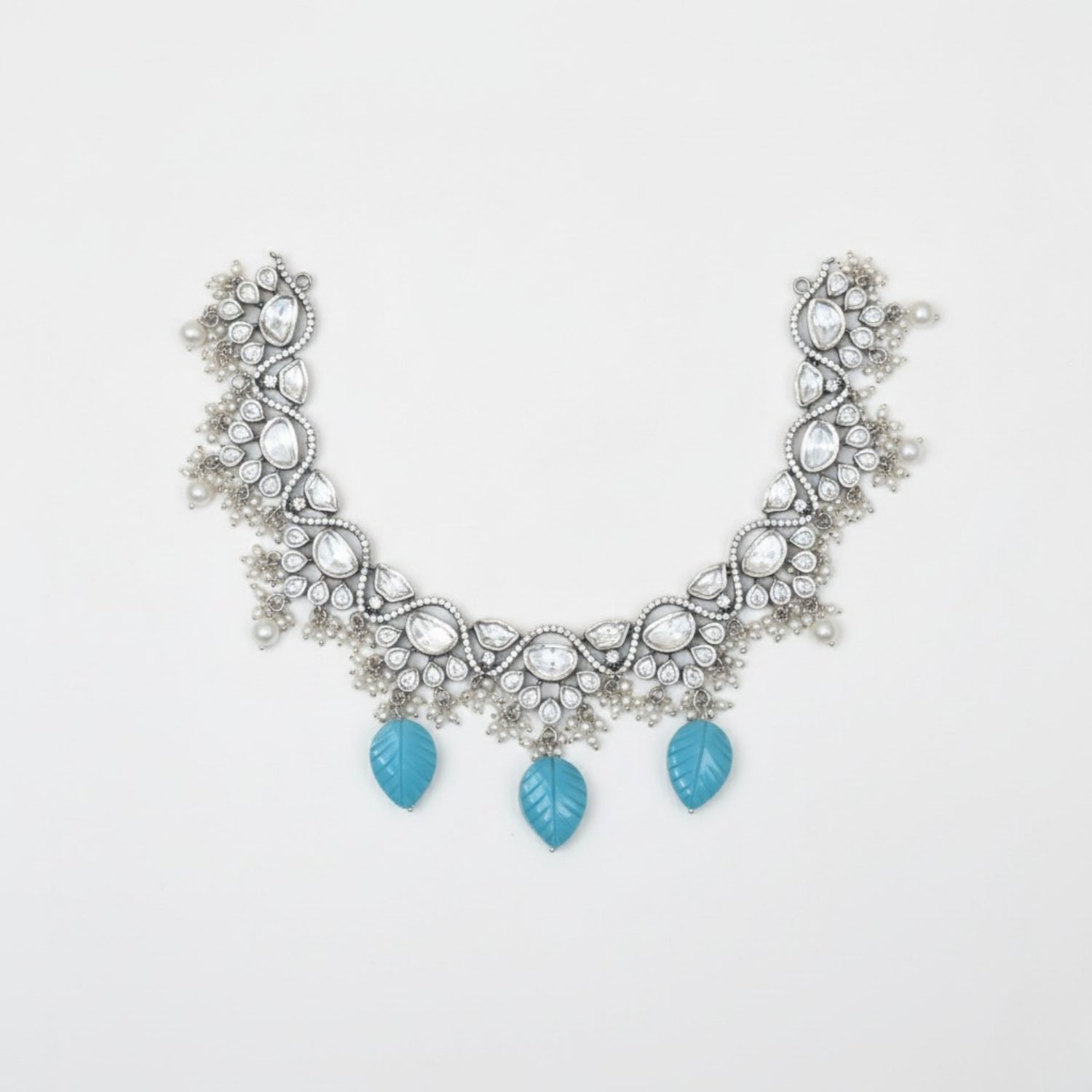 Taarika Polki Necklace in Silver 925