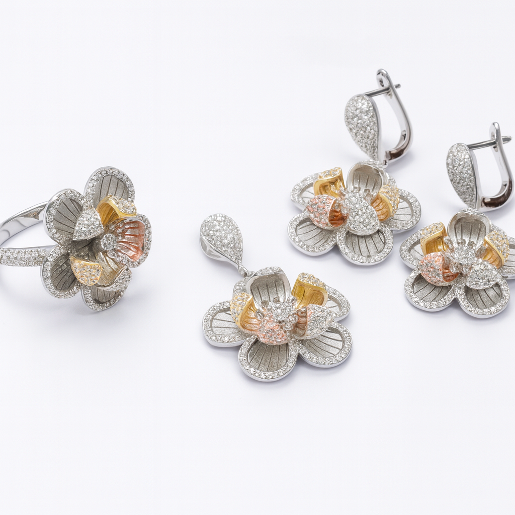 Gilded Harmony Silver 925 Fine Jewelry Set