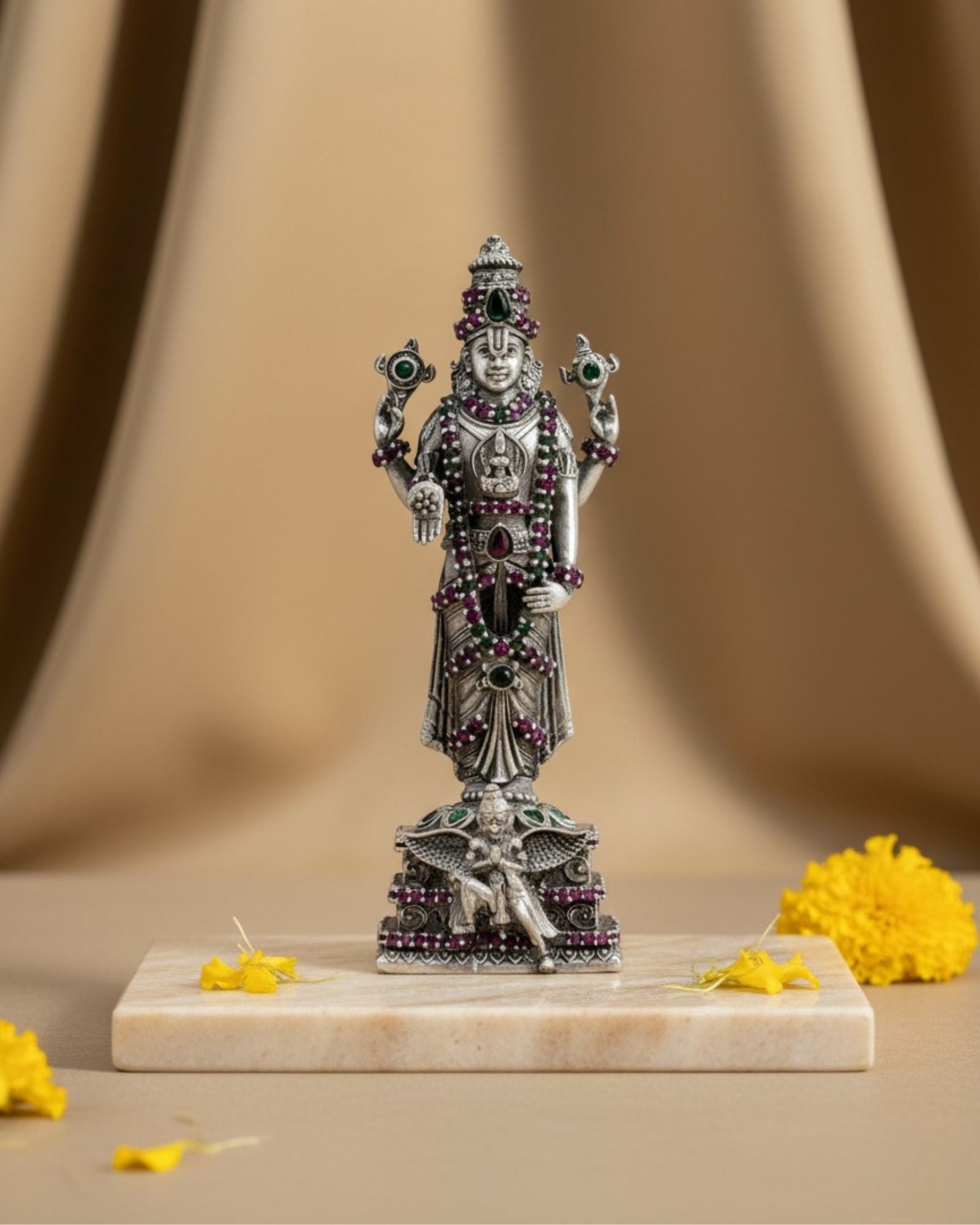 Lord Garud Balaji Pure Silver Idol (4 Inch, 150g)