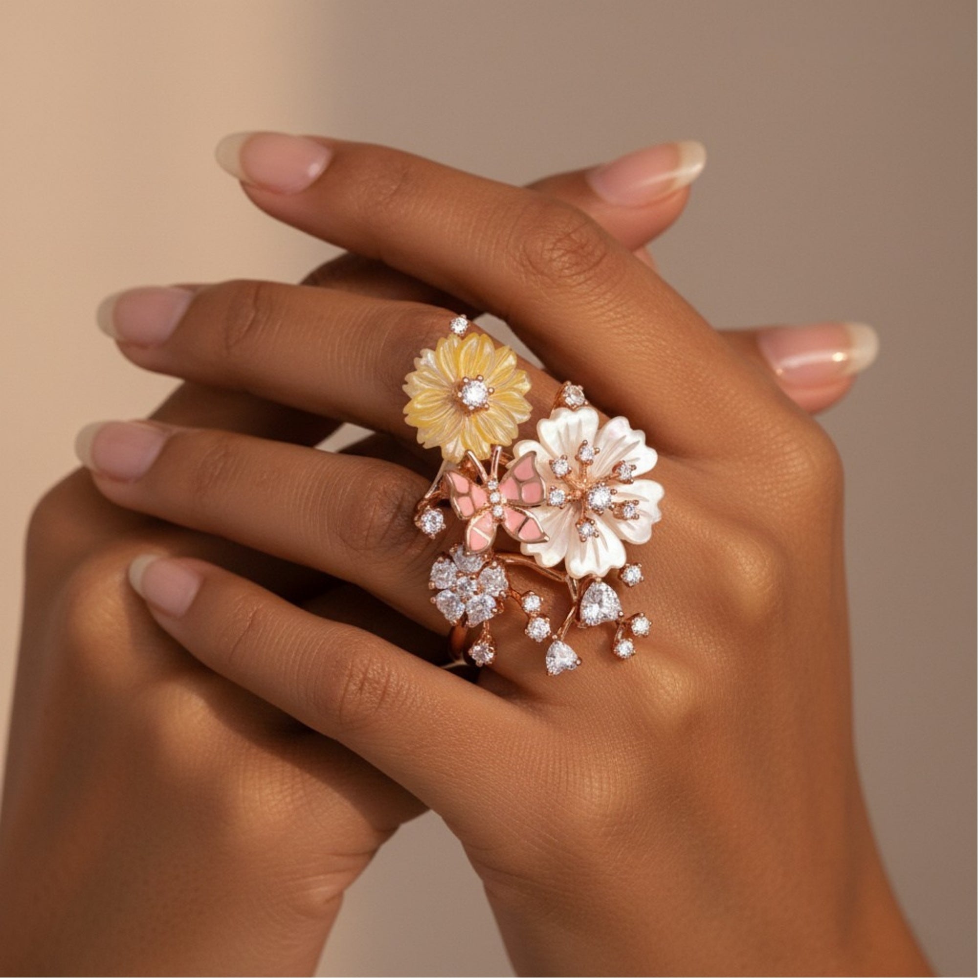 Eternal Flora Ring – Pure Silver 925 with Enamel & CZ Detailing