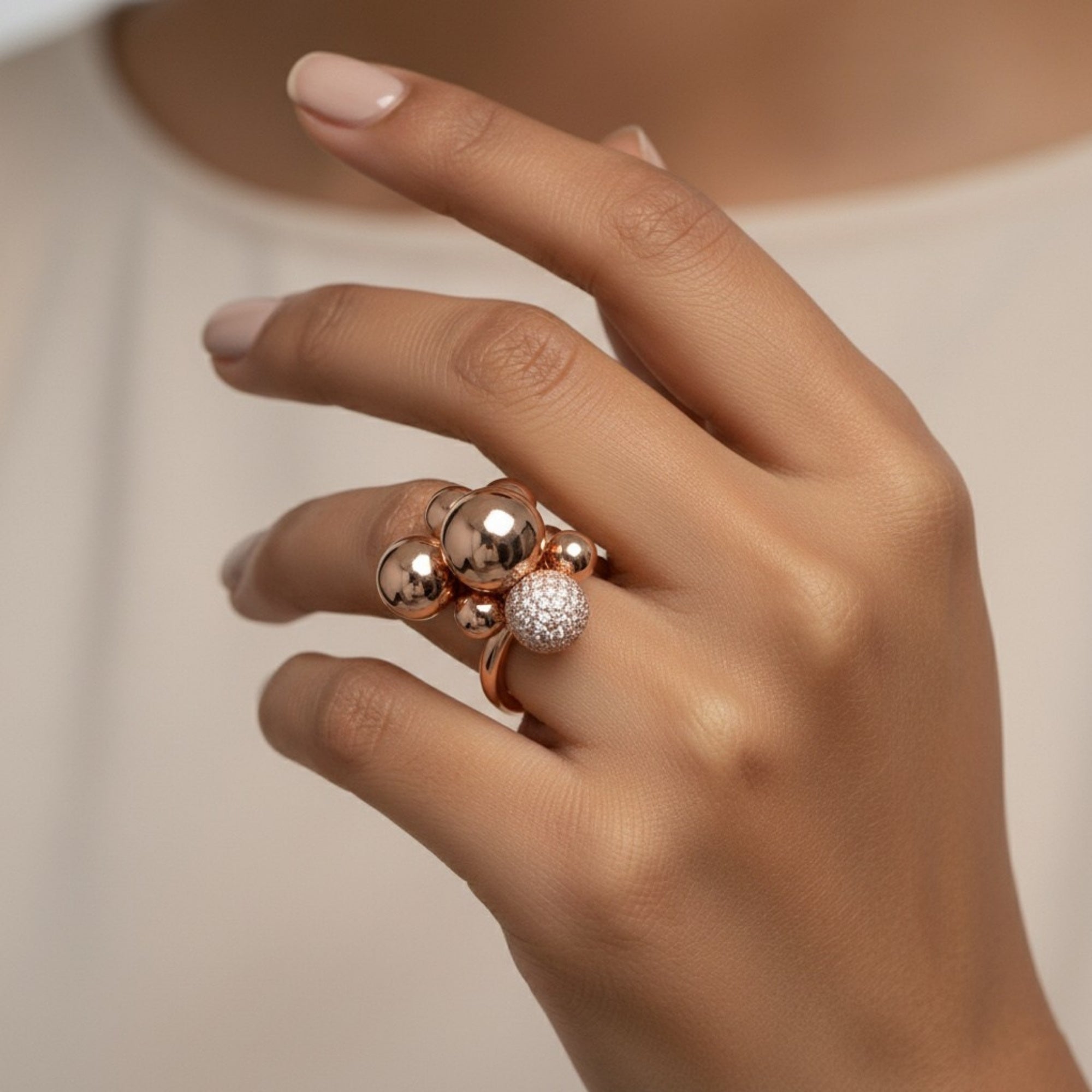 Eternal Orbit Ring – Pure Silver 925 with Pavé Detailing