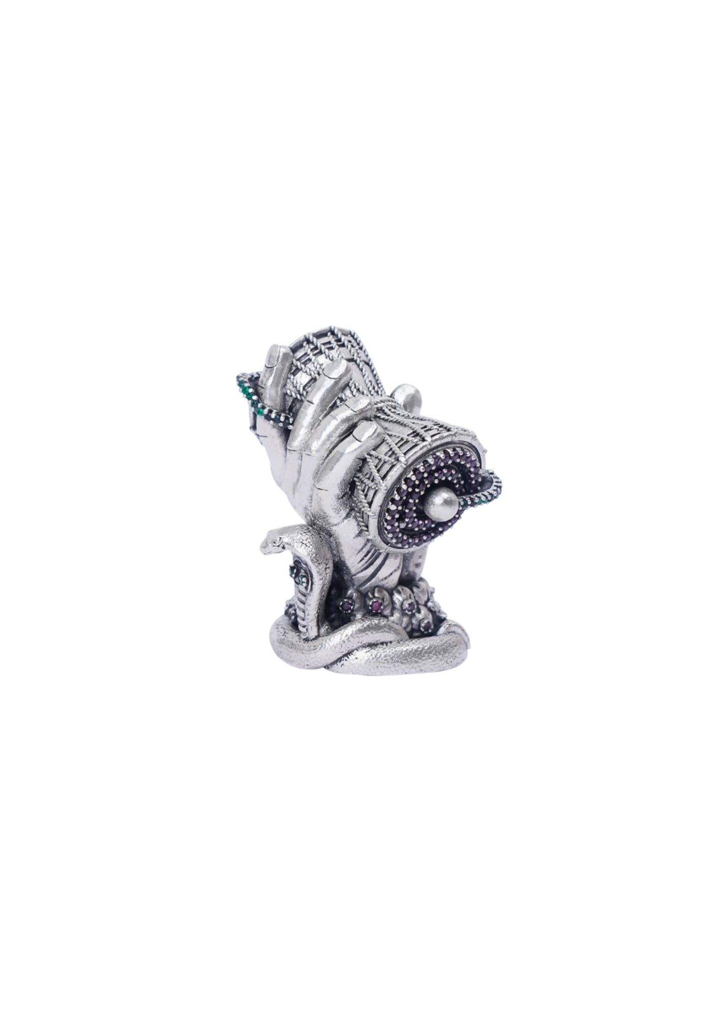 Rajatva Damru Pure Silver Idol – 60g Spiritual Decorative Artifact