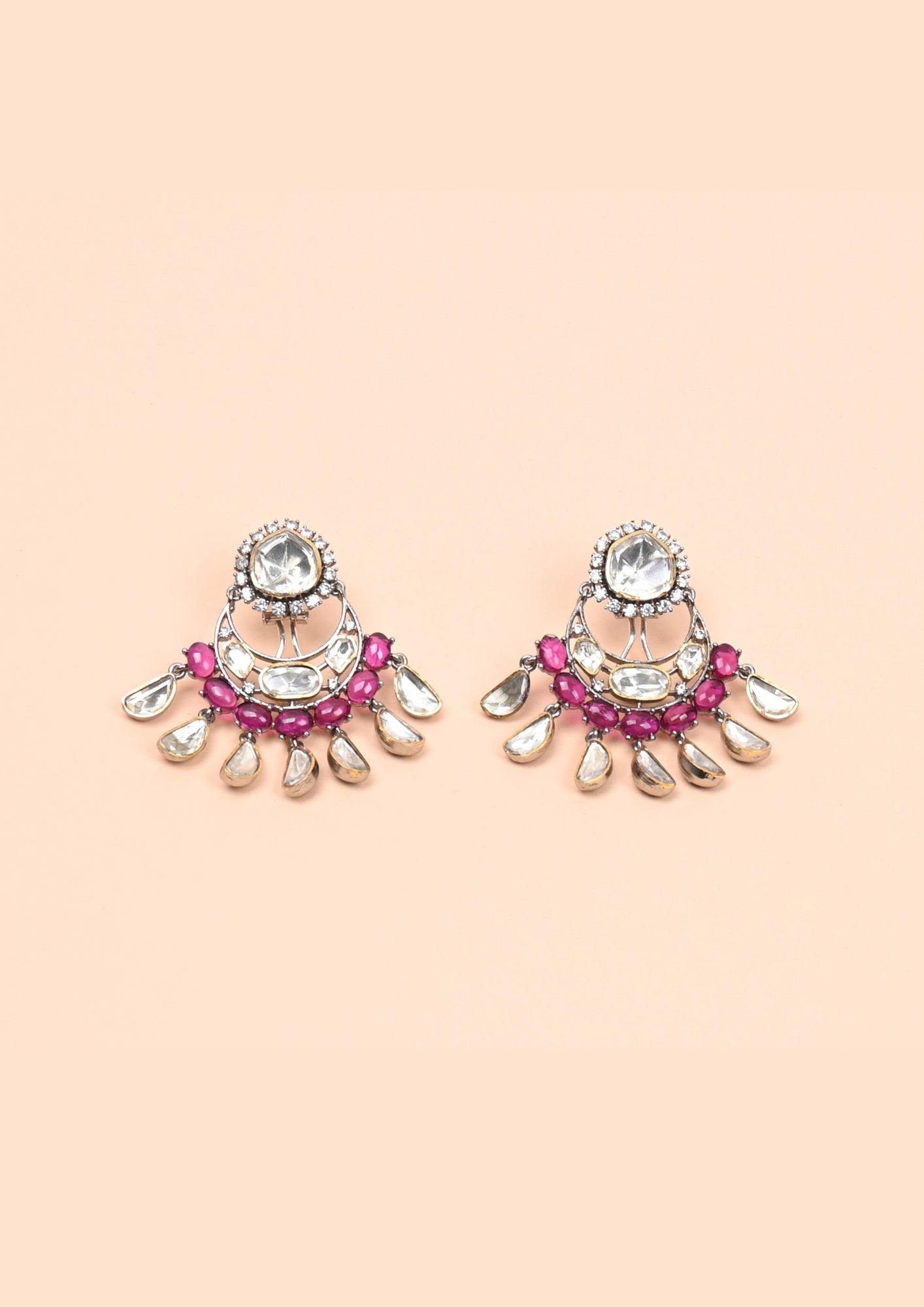 Rajatva Pure Silver Moissanite Earrings – Ruby Crescent Royale