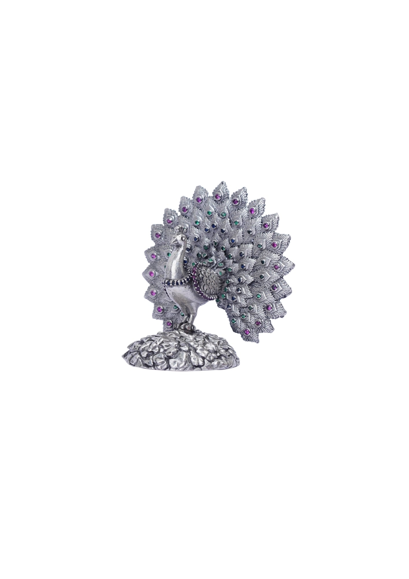 Rajatva Peacock Pure Silver Idol – 70g Decorative & Auspicious Artifact