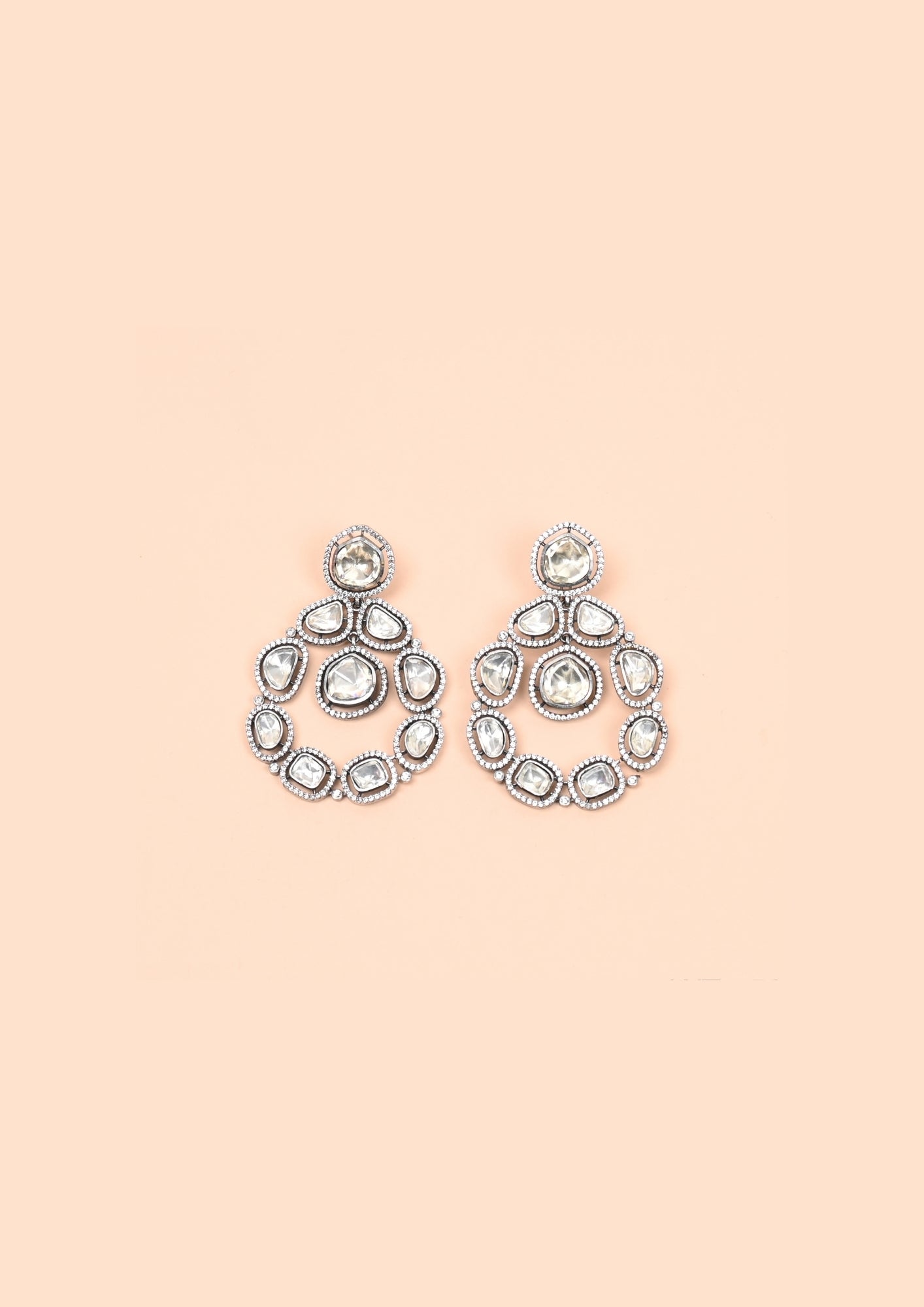 Rajatva Pure Silver Moissanite Earrings – Regal Chandelier Glow