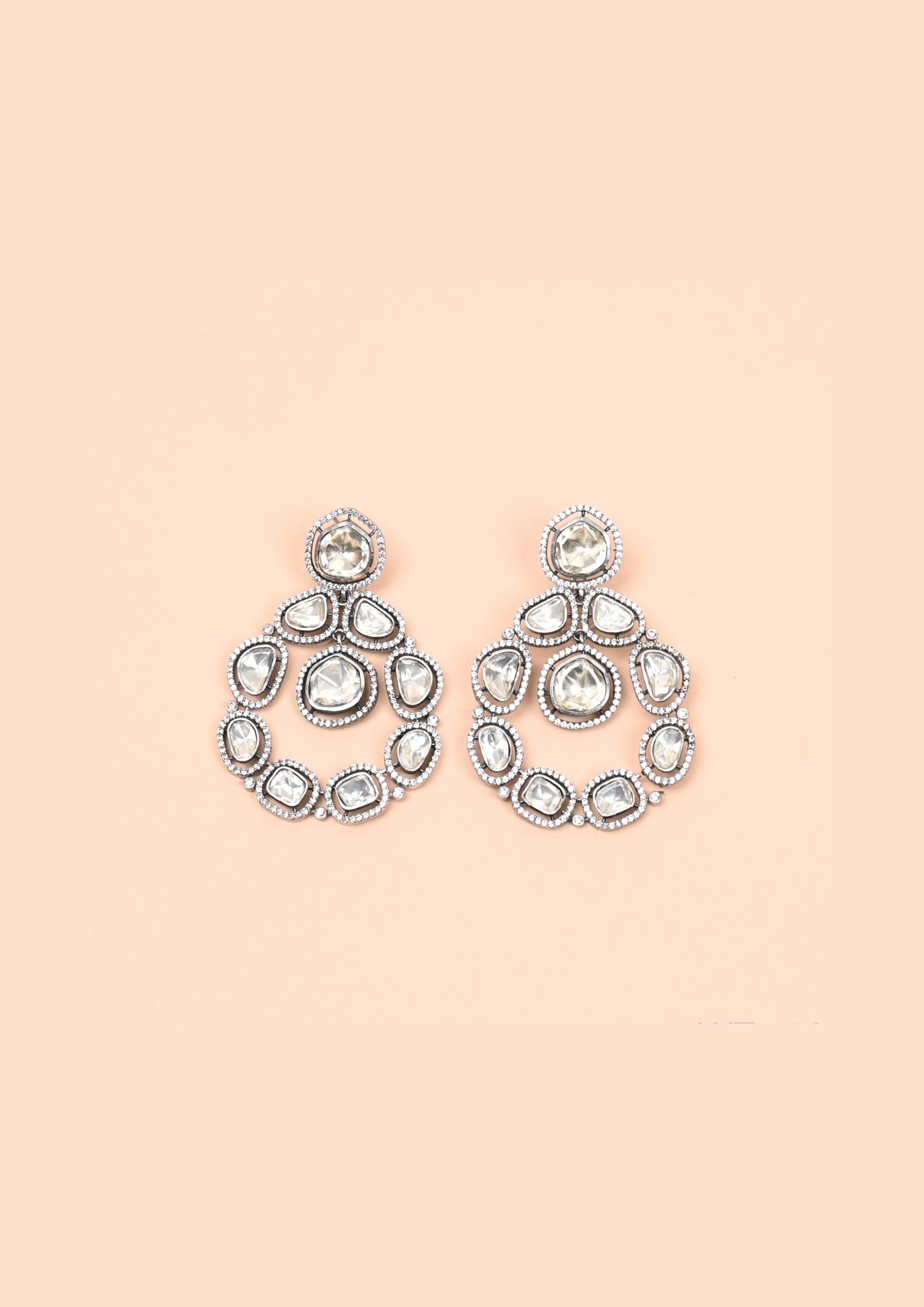 Rajatva Pure Silver Moissanite Earrings – Regal Chandelier Glow