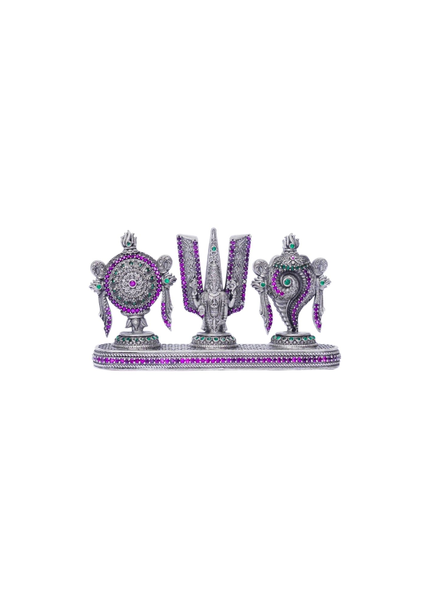 Rajatva Shanku Chakra Namah Pure Silver Idol – 70g Spiritual Decorative Artifact