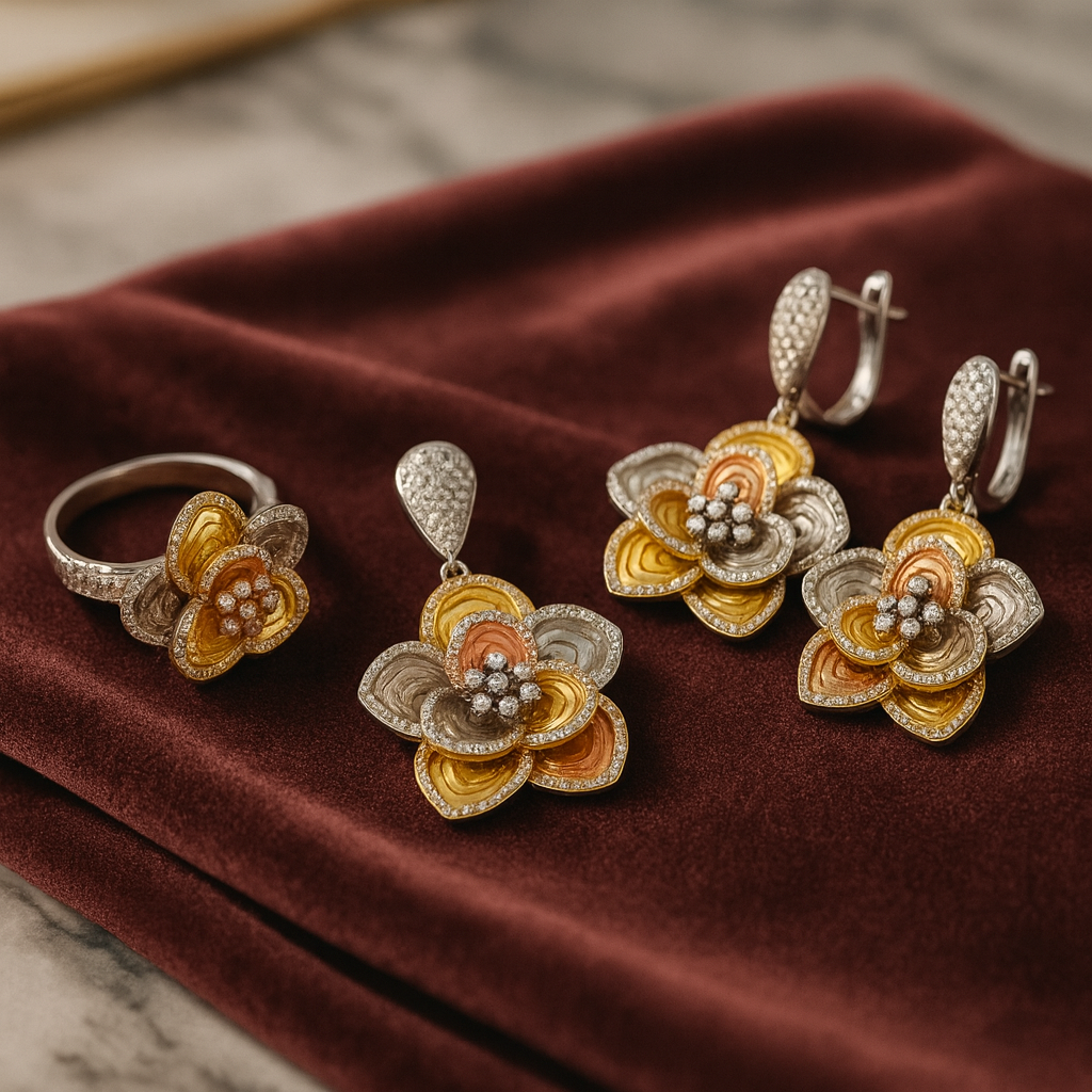 Trinity Bloom Silver 925 Fine Jewelry Set