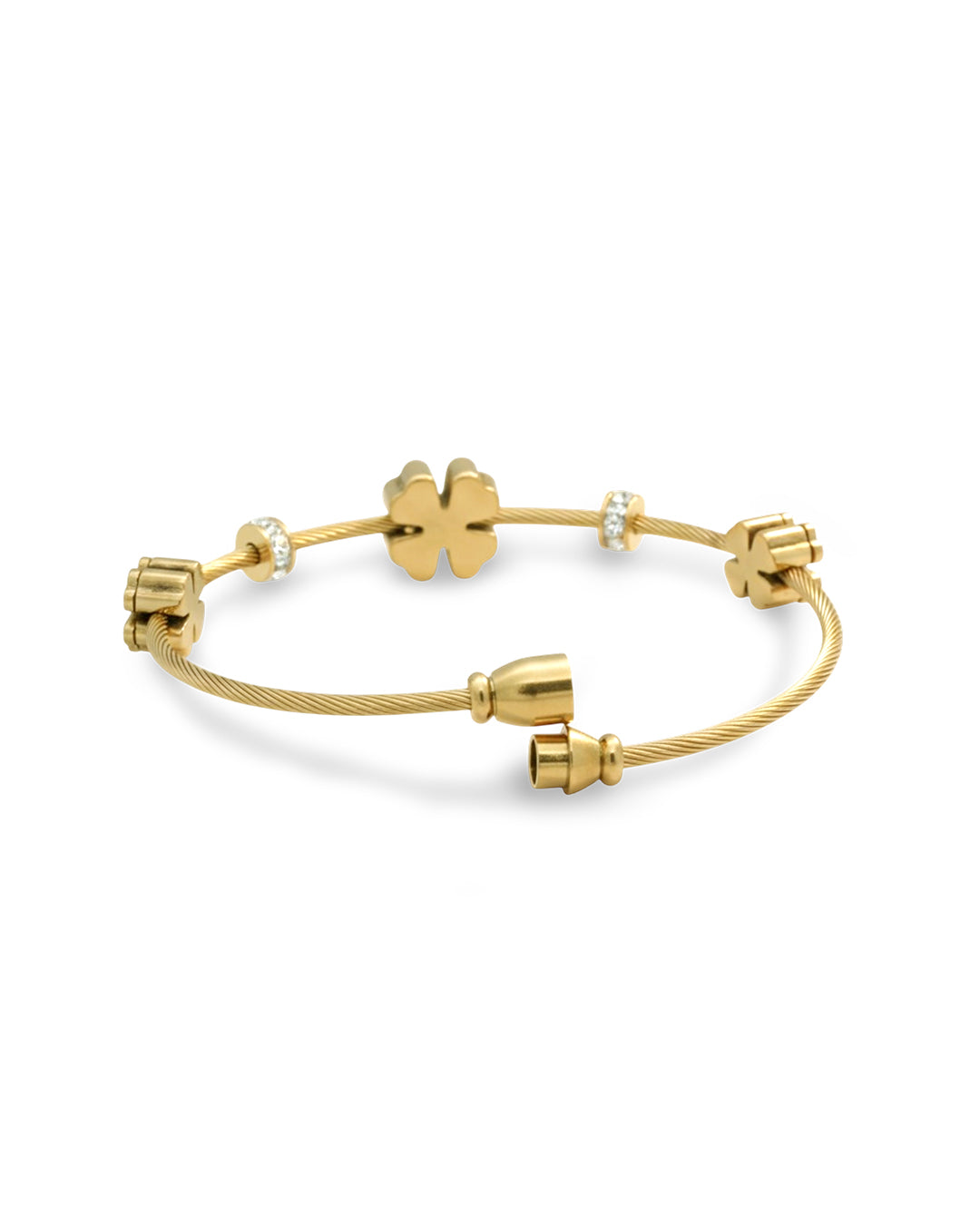 Clover Charm Duality Gold Plated Kada