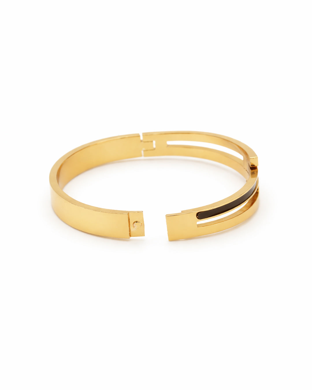Monochrome Enamel Bypass Gold Plated Kada