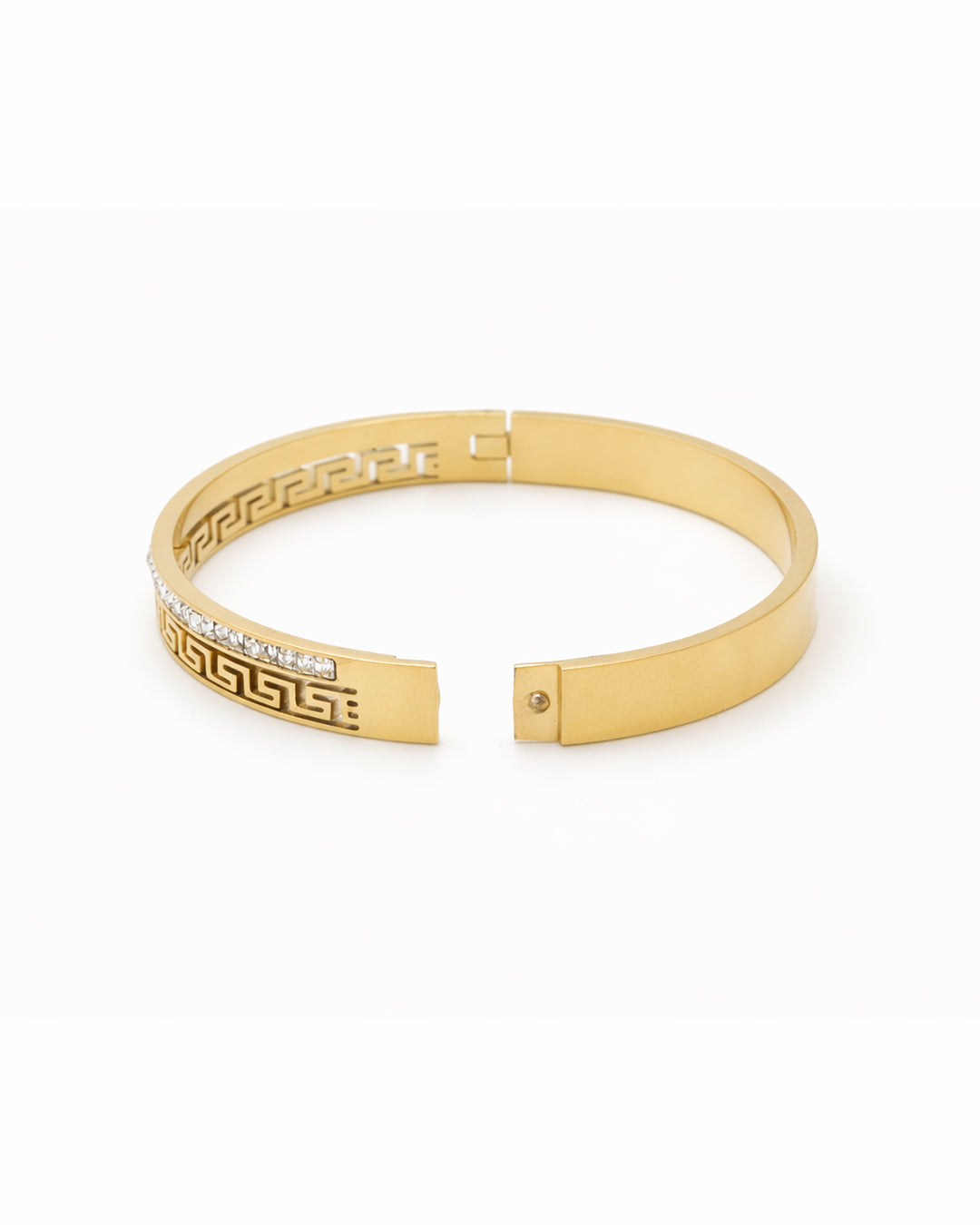 Greek Key Crystal Channel Bangle Kada
