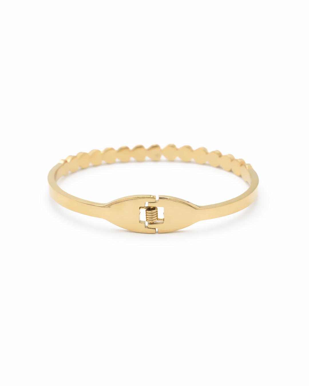 Eternal Heart-Link Crystal Pavé Gold Plated Kada
