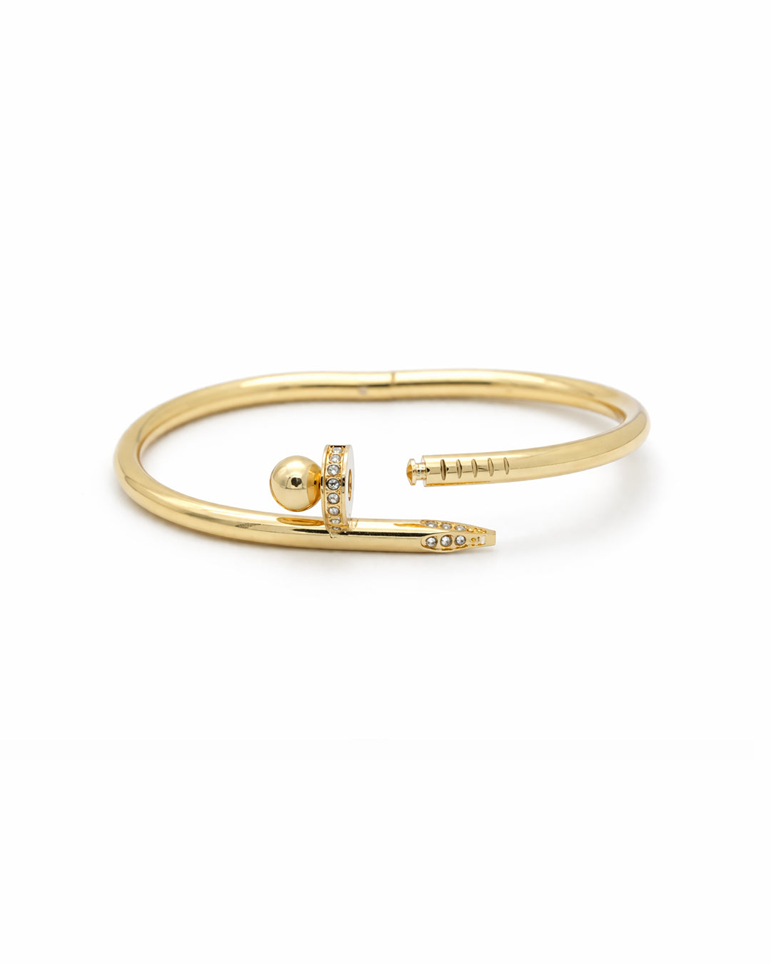 Crystal Encrusted Nail Gold Plated Kada