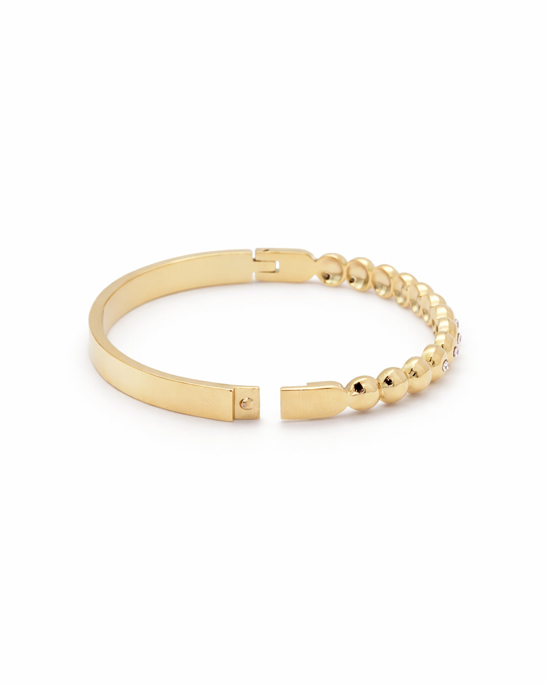 Beaded Rail Crystal Gold Plated Kada