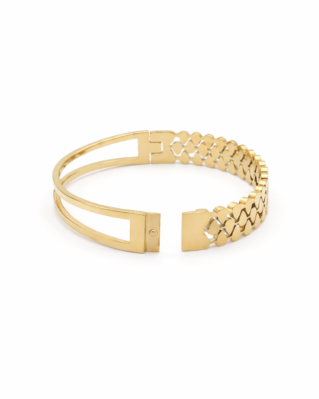 Multi-Shape Geometric Crystal Gold Plated Kada