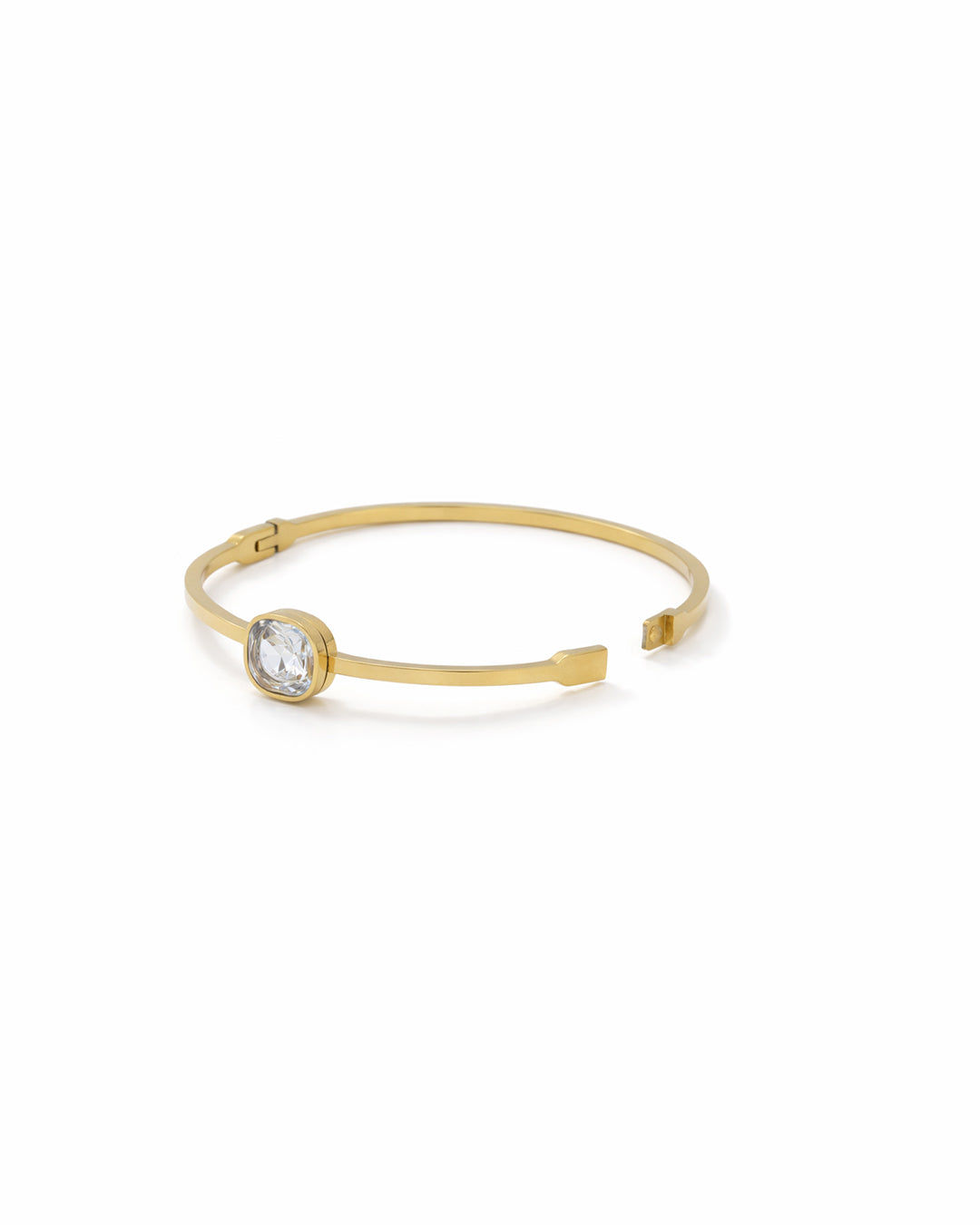 Cushion Solitaire Bezel Bangle Kada