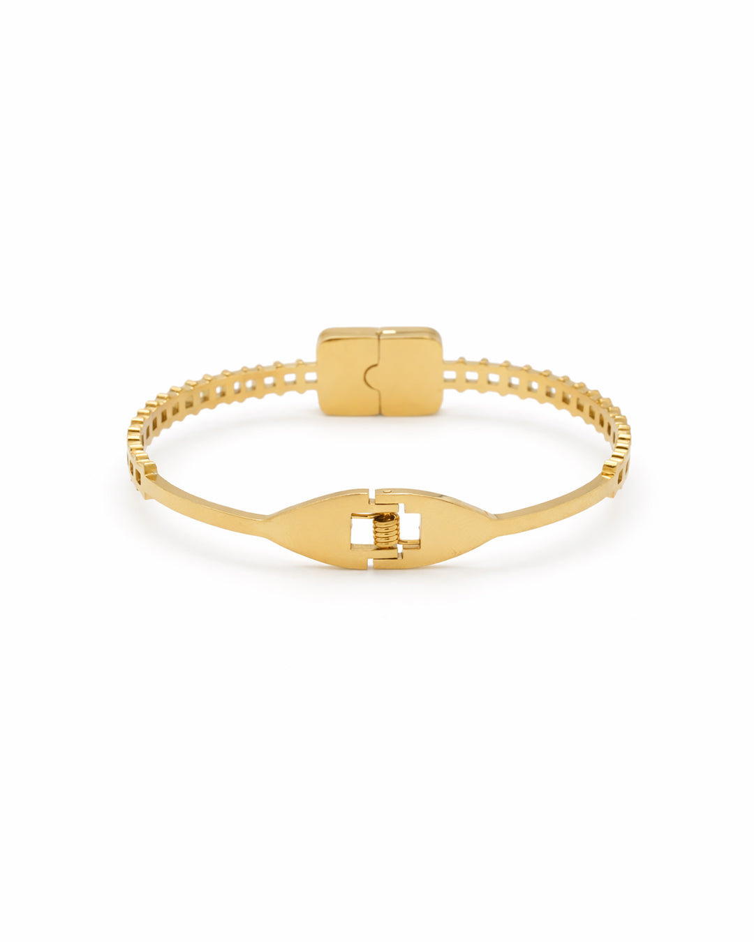 Baguette Halo Square Gold Plated Kada