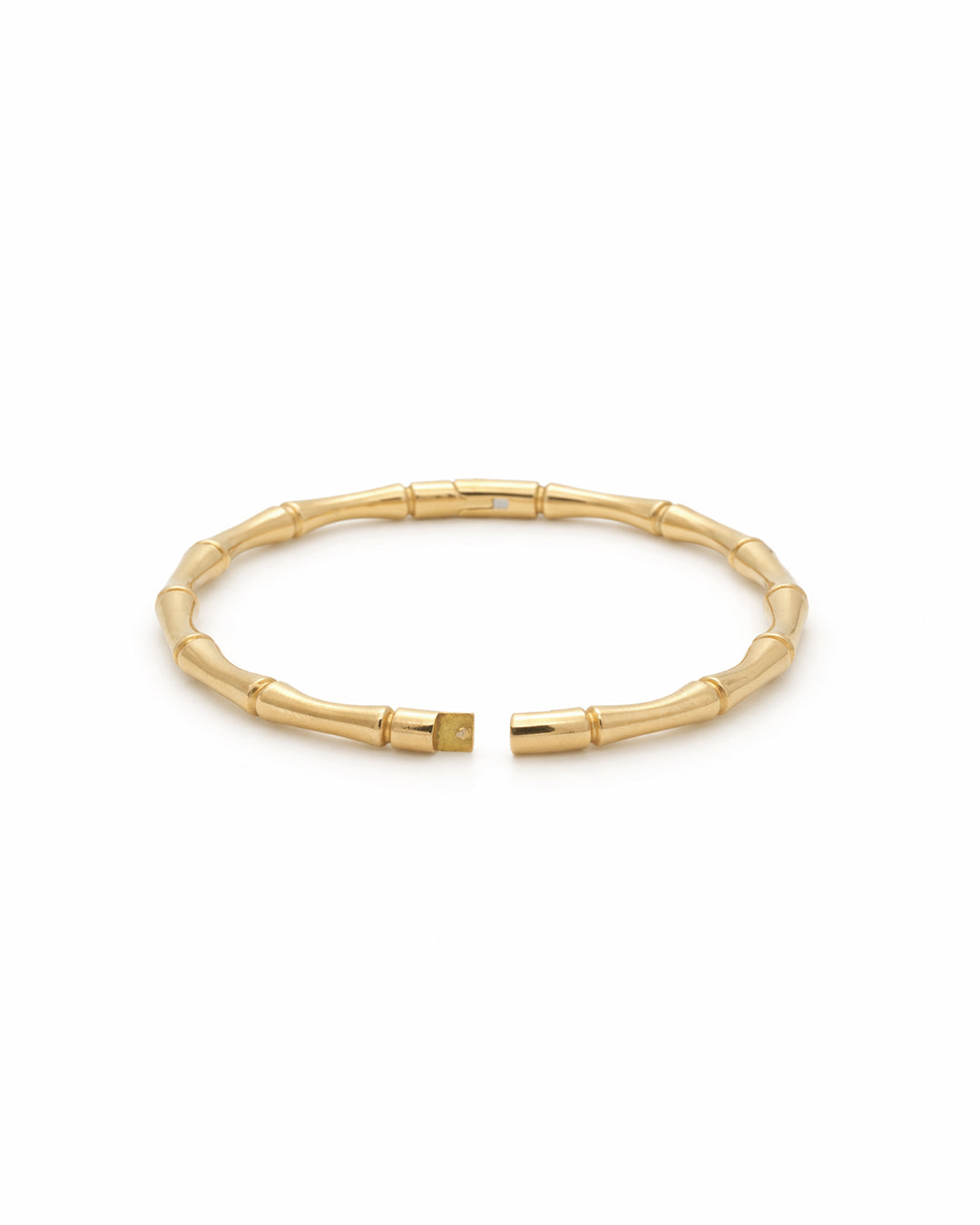 Bamboo Motif Slim Gold Plated Bangle Kada