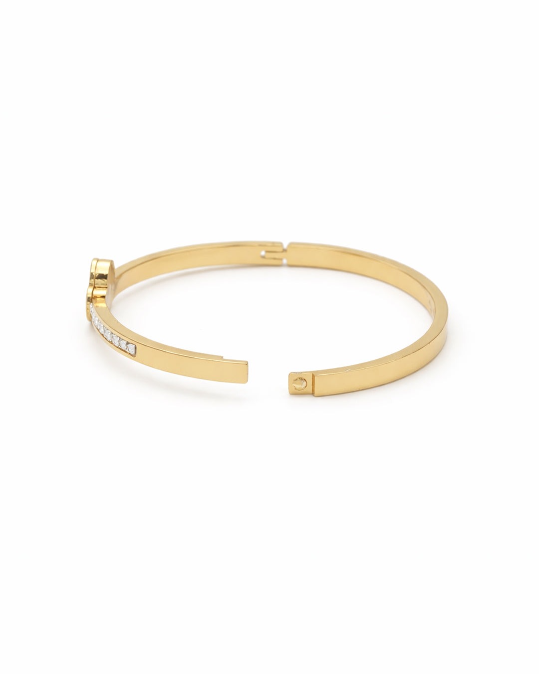 Mother of Pearl Heart Crystal Gold Plated Kada