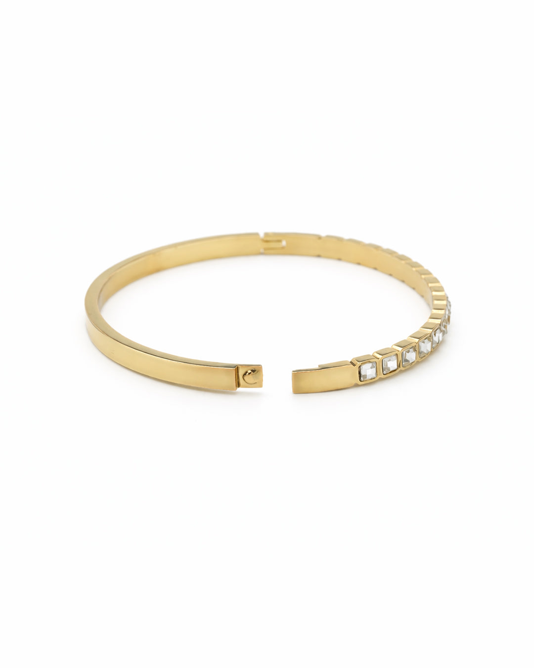 Full-Rail Baguette Crystal Gold Plated Kada