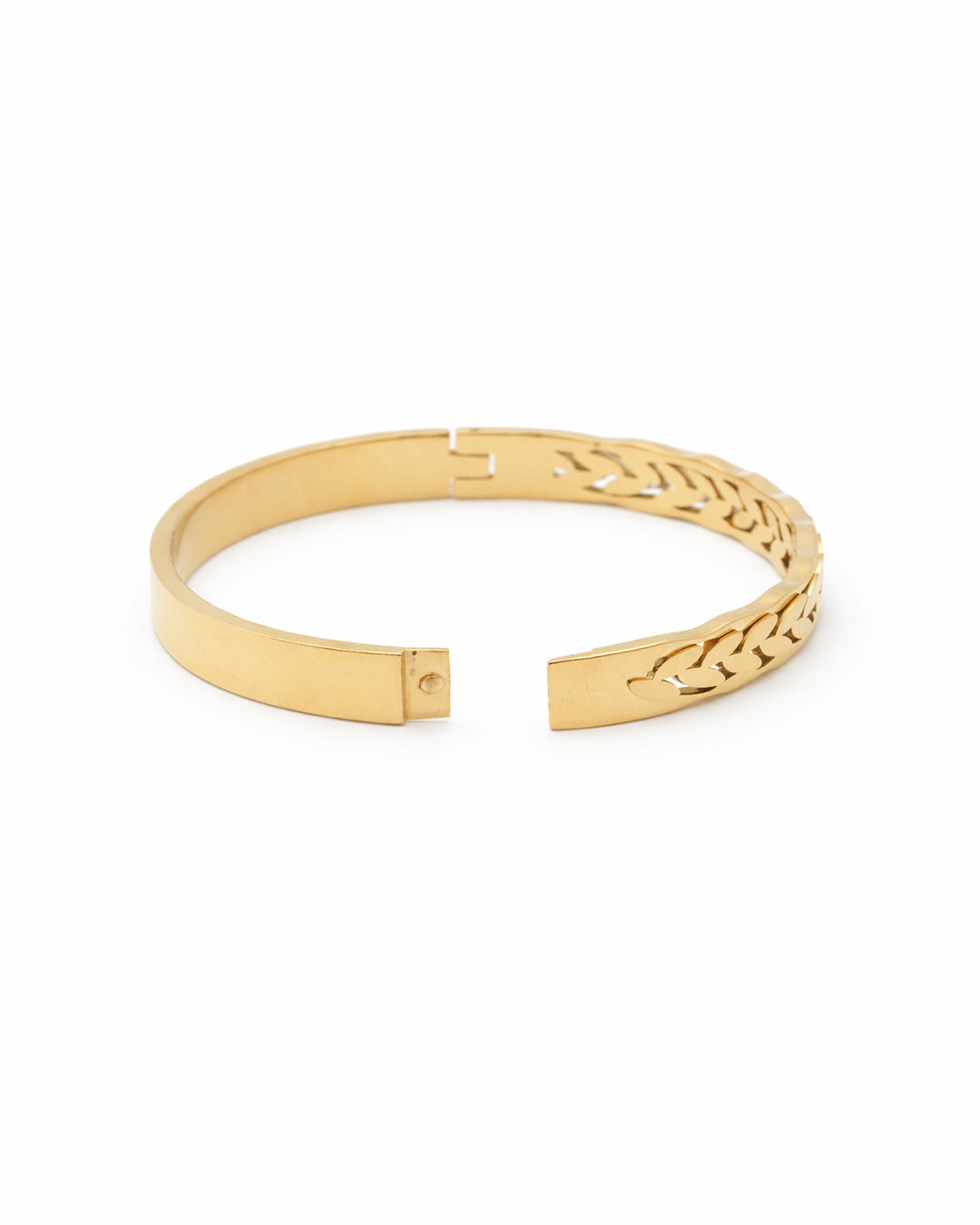 Gold Plated Laurel Wreath Patterned Kada