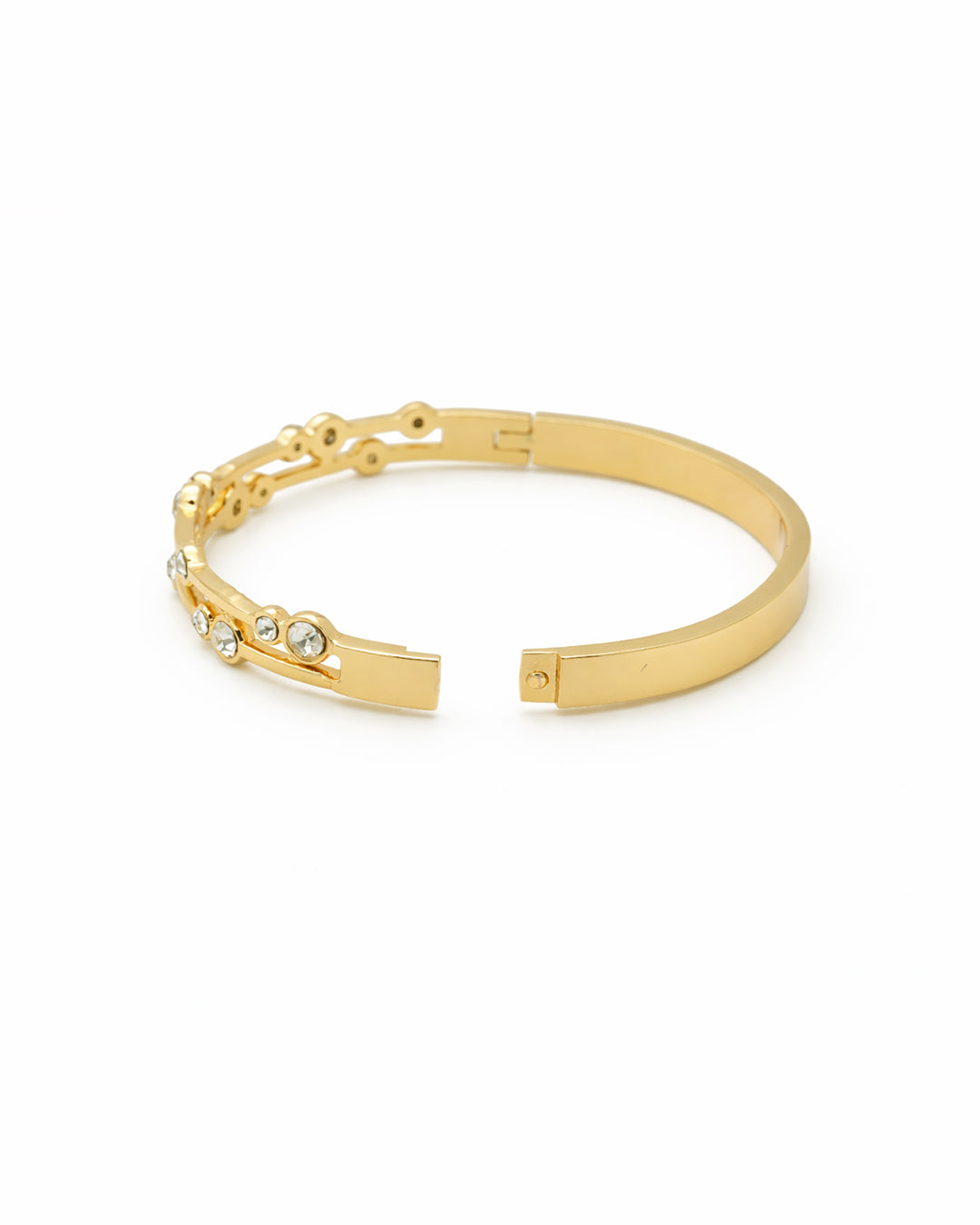 Dewdrop Double-Rail Crystal Gold Plated Kada