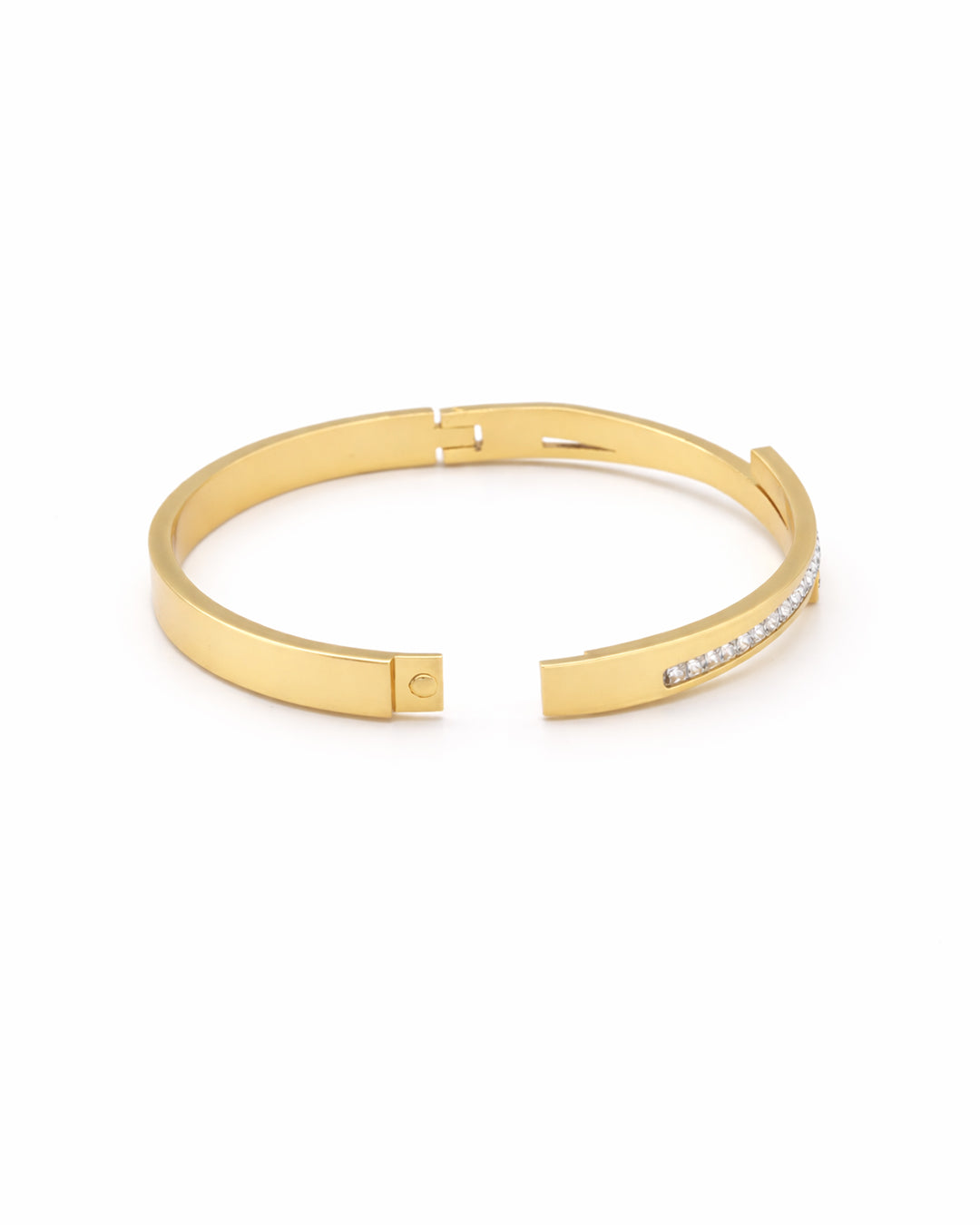 Crystal Channel Bypass Gold Plated Bangle Kada