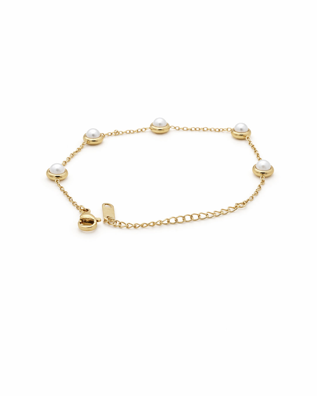 Luna Pearl Station Gold Plated Bracelet