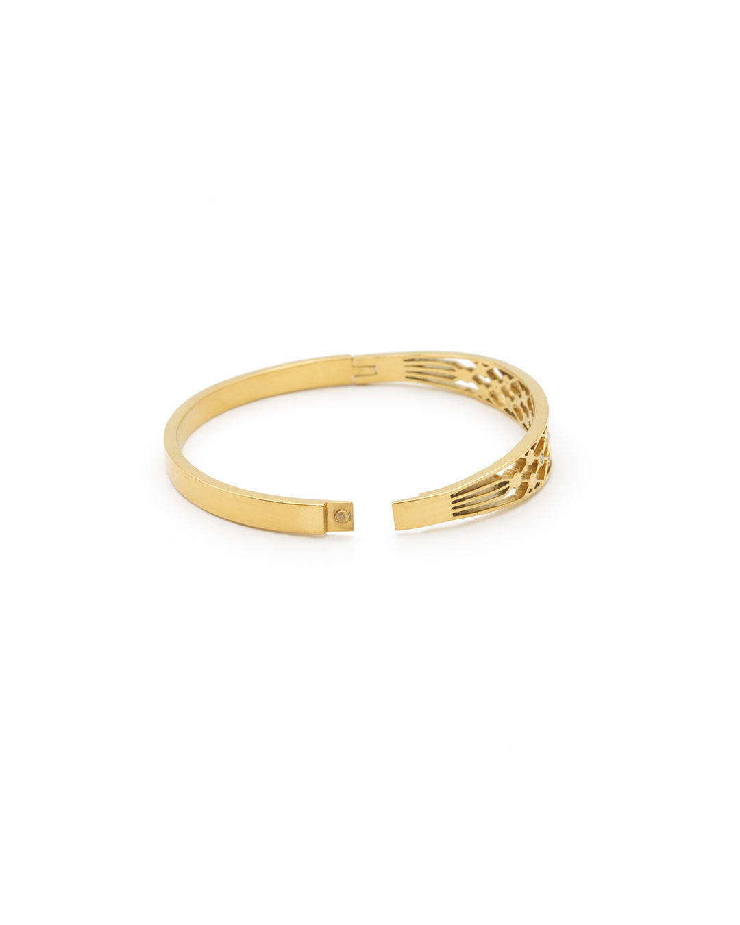 Lattice Dream Crystal-Accented Gold Plated Kada