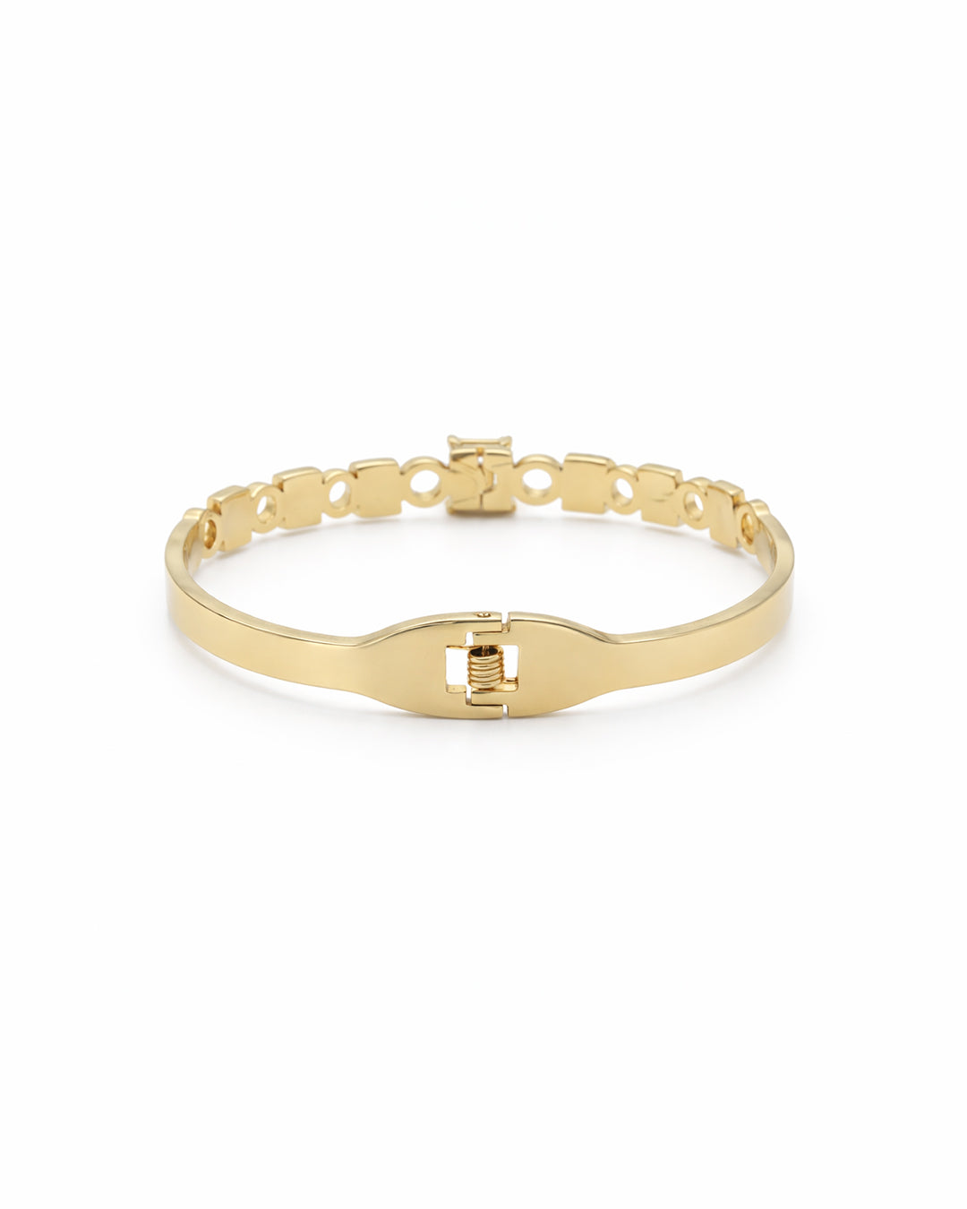 Geo Link Solitaire Crystal Gold Plated Kada