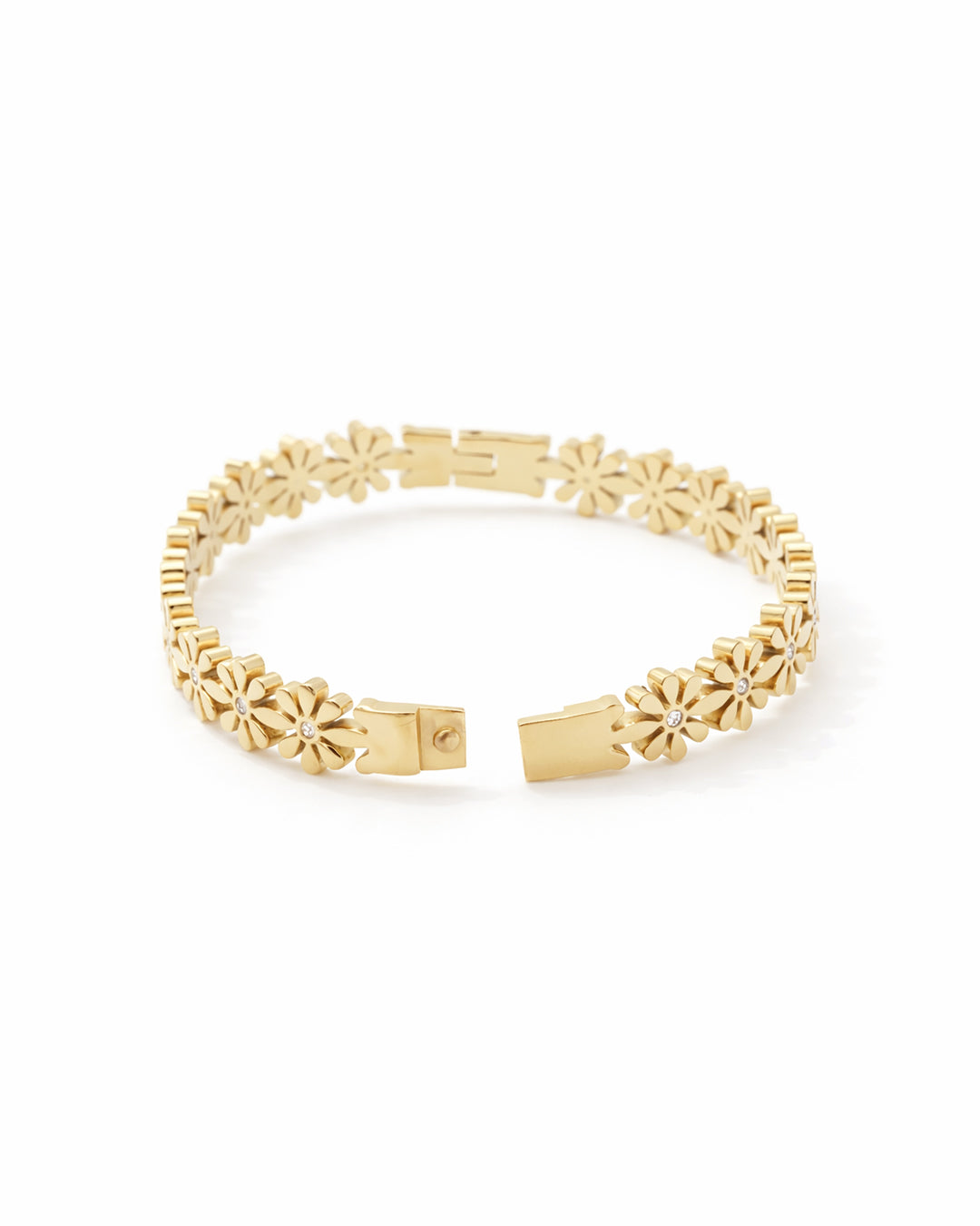 Dainty Floral Daisy Gold Plated Bangle Kada