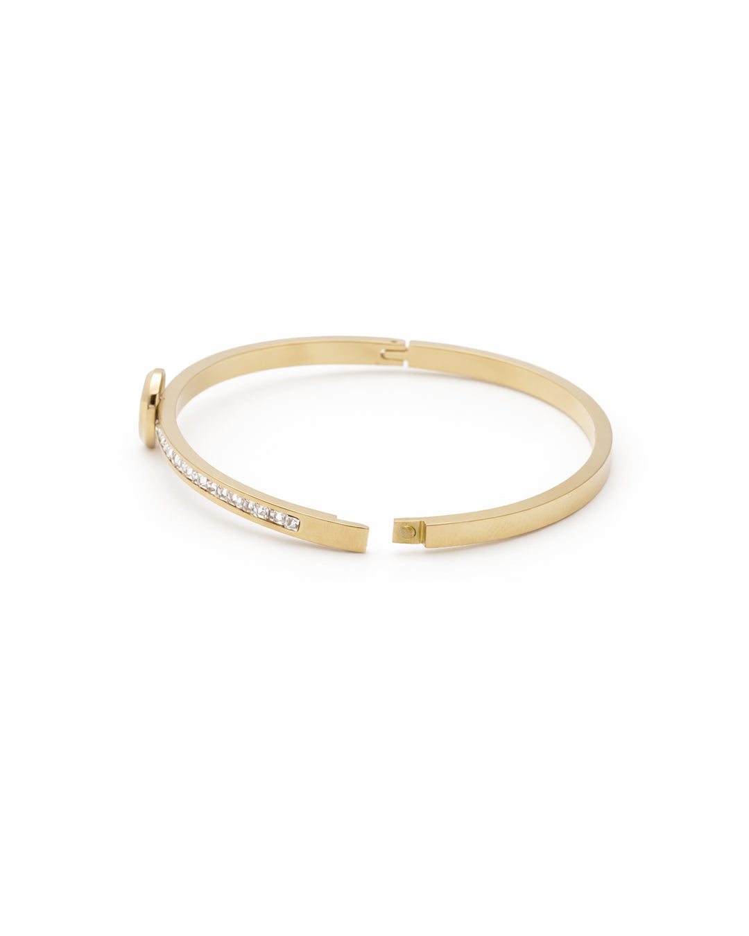 Teardrop Solitaire Crystal Gold Plated Kada