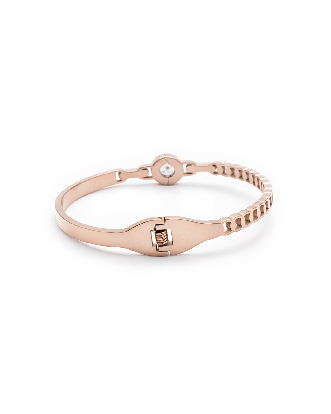 Roman Numeral Solitaire Rose Gold Plated Kada