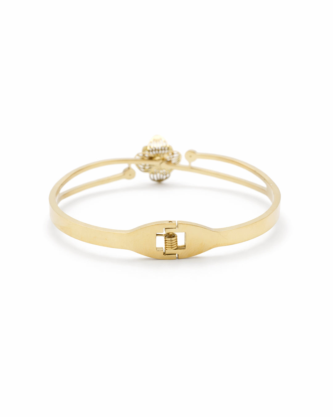 Filigree Petal Solitaire Gold Plated Kada