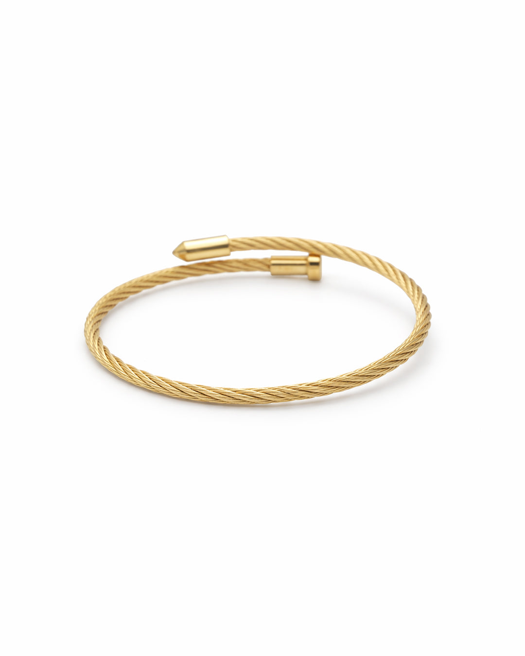 Twisted Cable Torque Gold Plated Bangle Kada