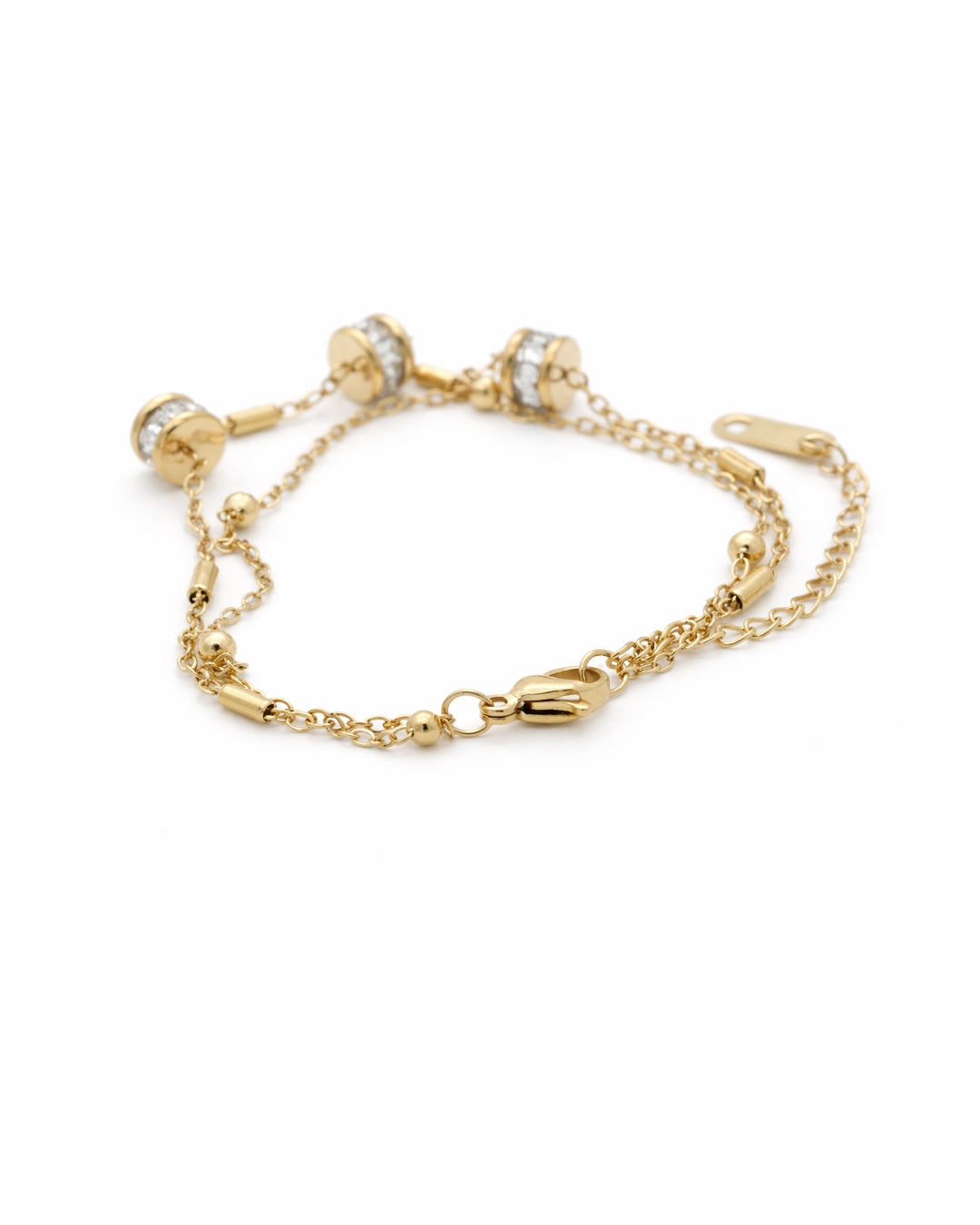 Rondelle Crystal Gold Plated Bracelet