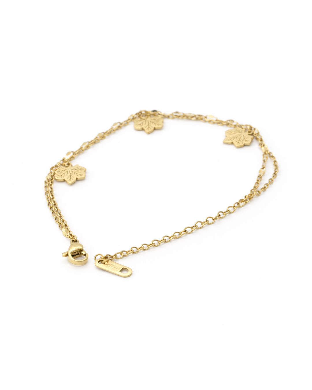 Maple Leaf Charm Gold Bracelet