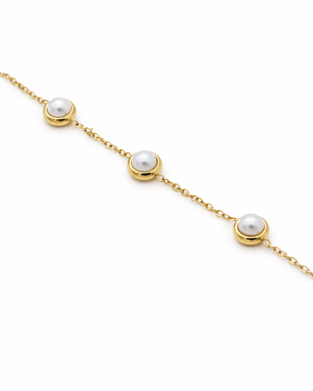 Luna Pearl Station Gold Plated Bracelet