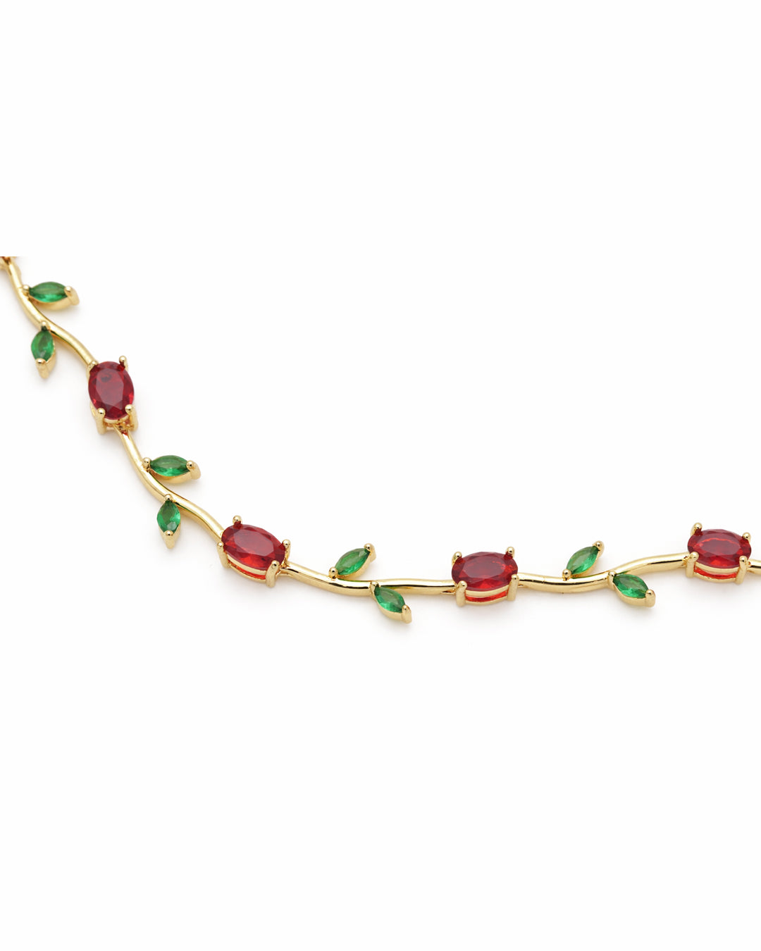 Rosevine Ruby Emerald Gold Bracelet